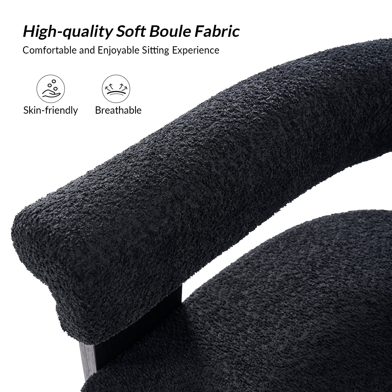 Eduard Boucle Dining Chair in Black