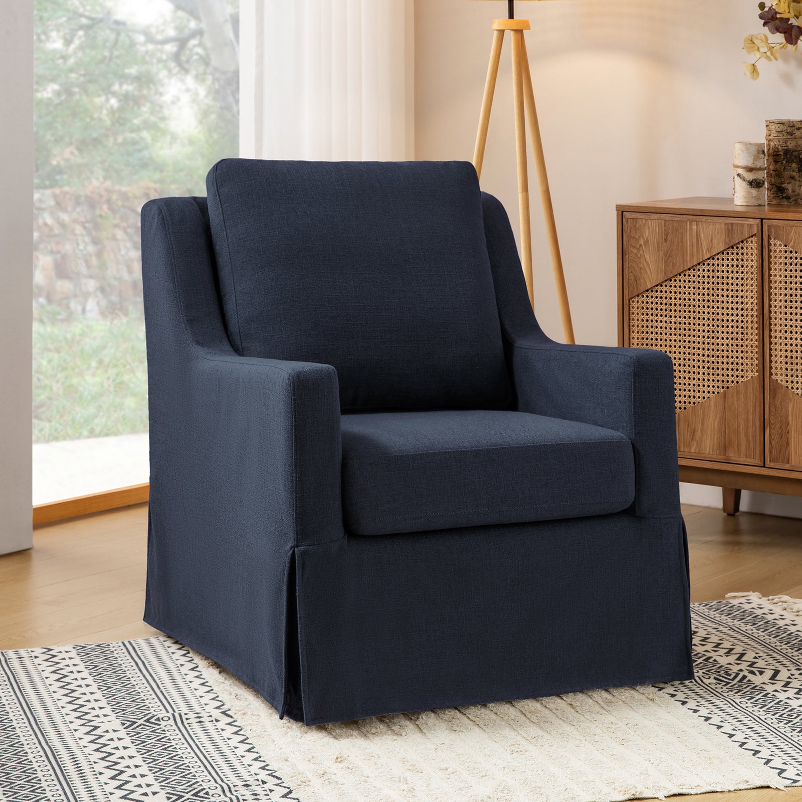 Stan Swivel Chair in Navy