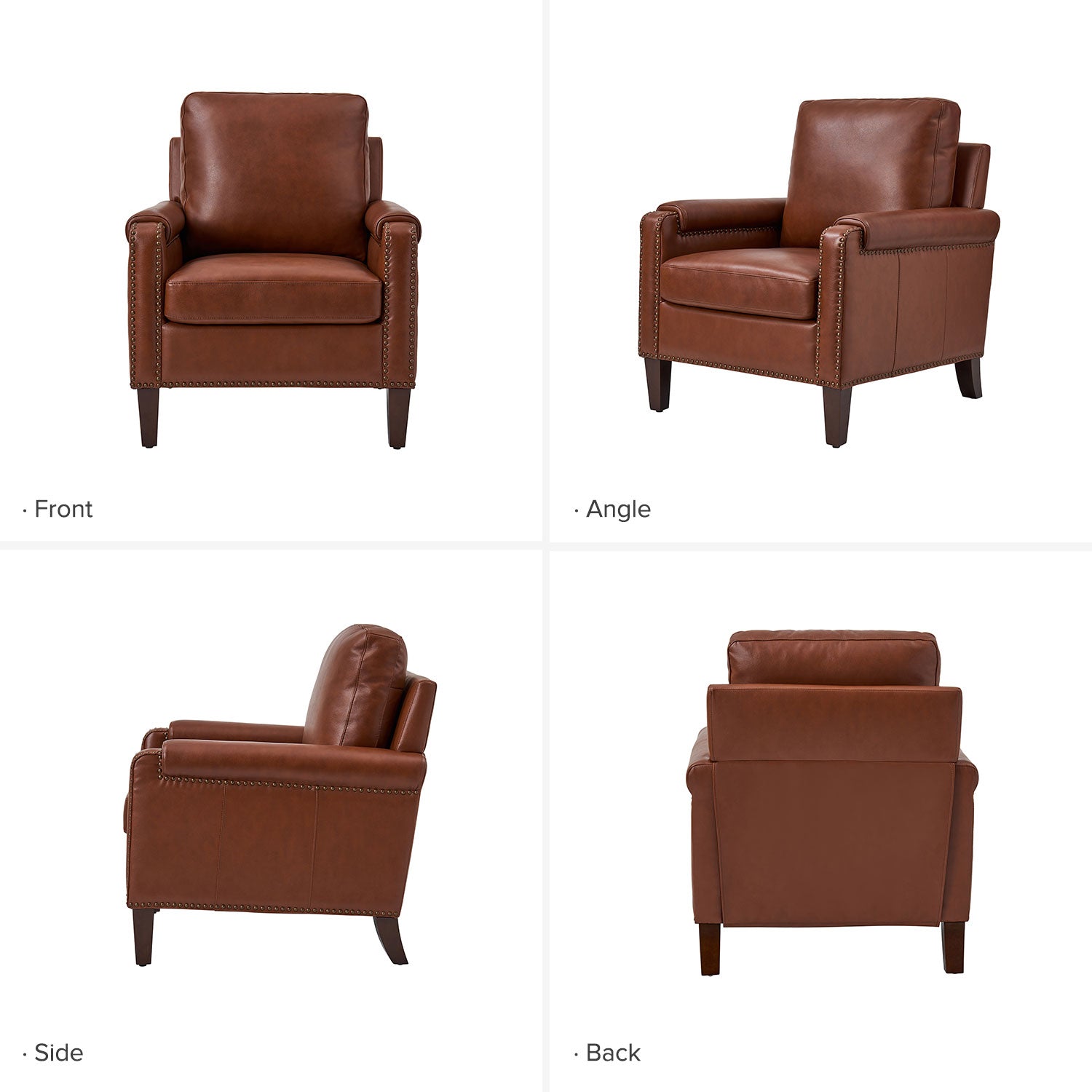 Raimund Genuine Leather Armchair in Brown