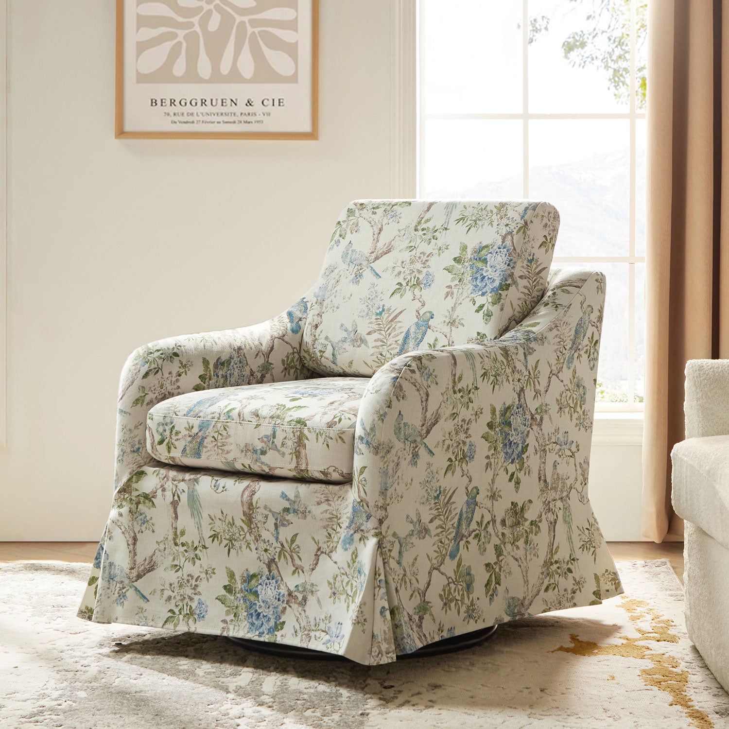 Alois Slipcovered Swivel Chair Alois Slipcovered Swivel Chair Alois Slipcovered Swivel Chair Alois Slipcovered Swivel Chair Alois Slipcovered Swivel Chair in Floral