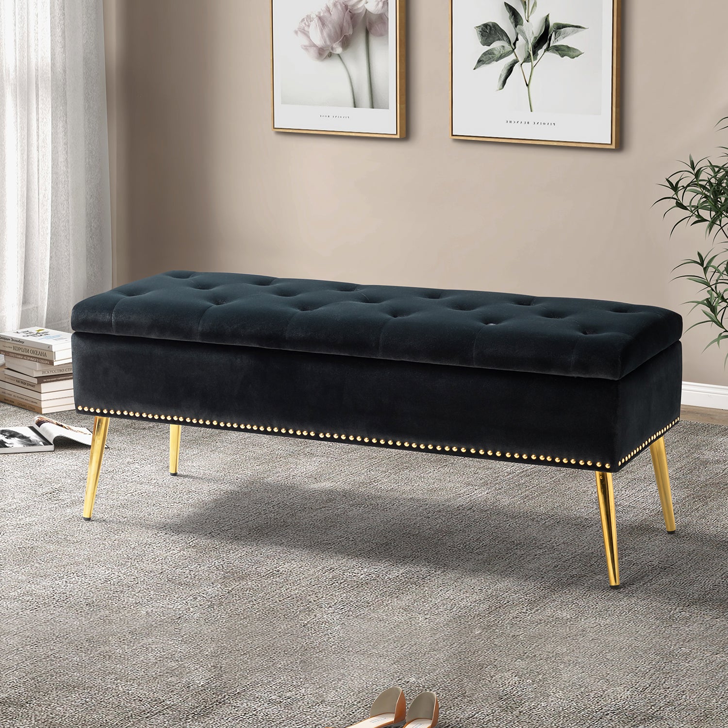 Achilles Storage Bench in Black