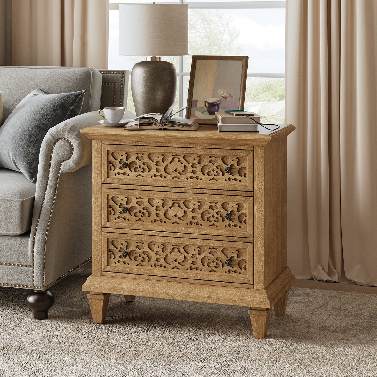 Vittorio 3 - Drawer Nightstand in Seadrift