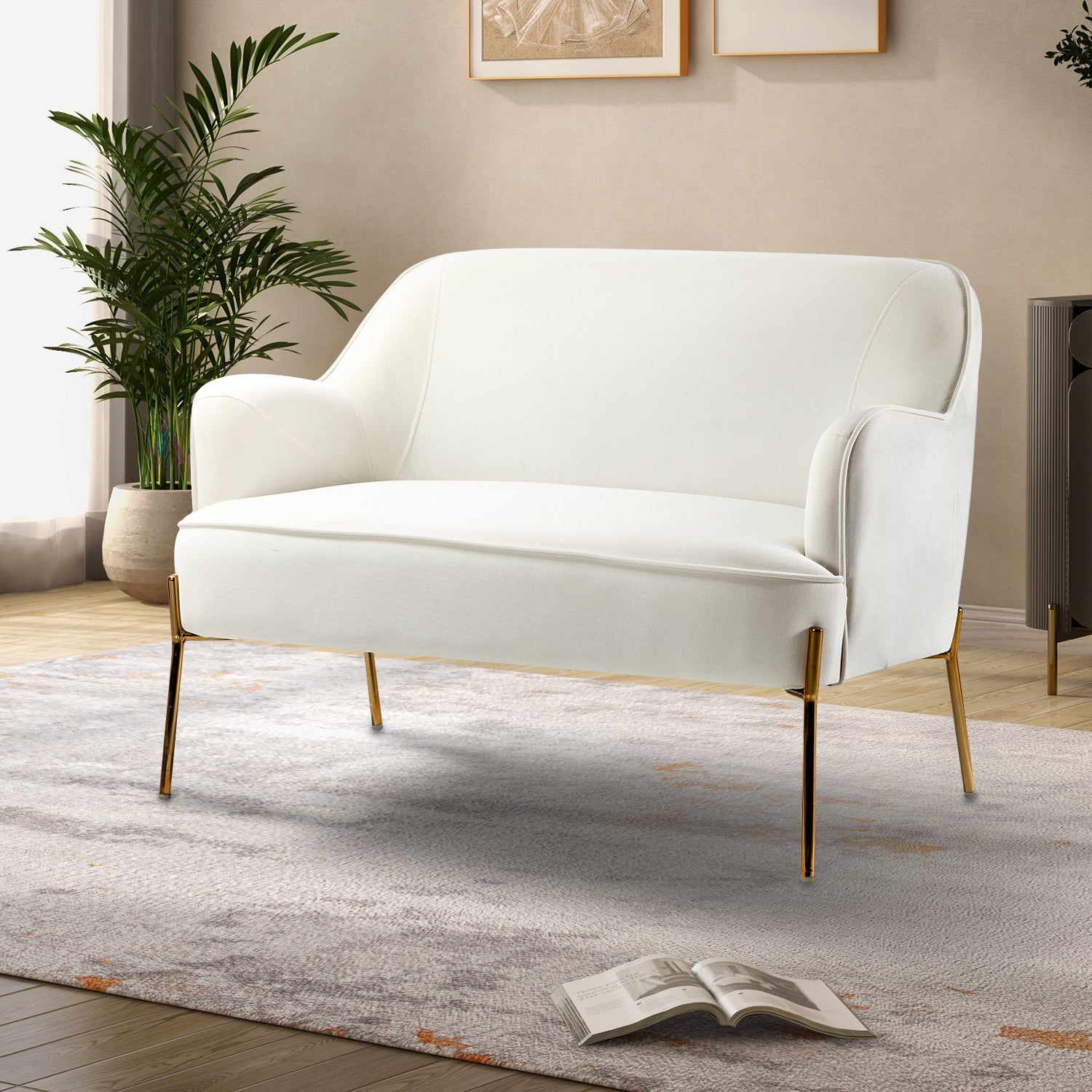 Aginaga Loveseat in Ivory