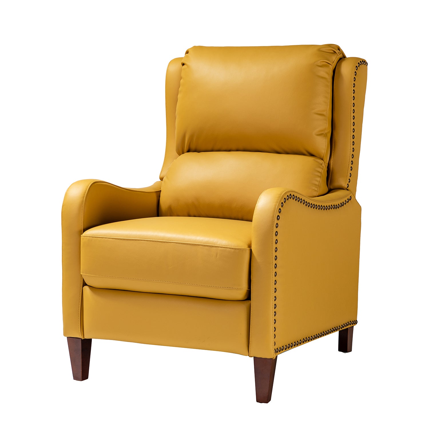 Hyde Genuine Leather Recliner in Yellow