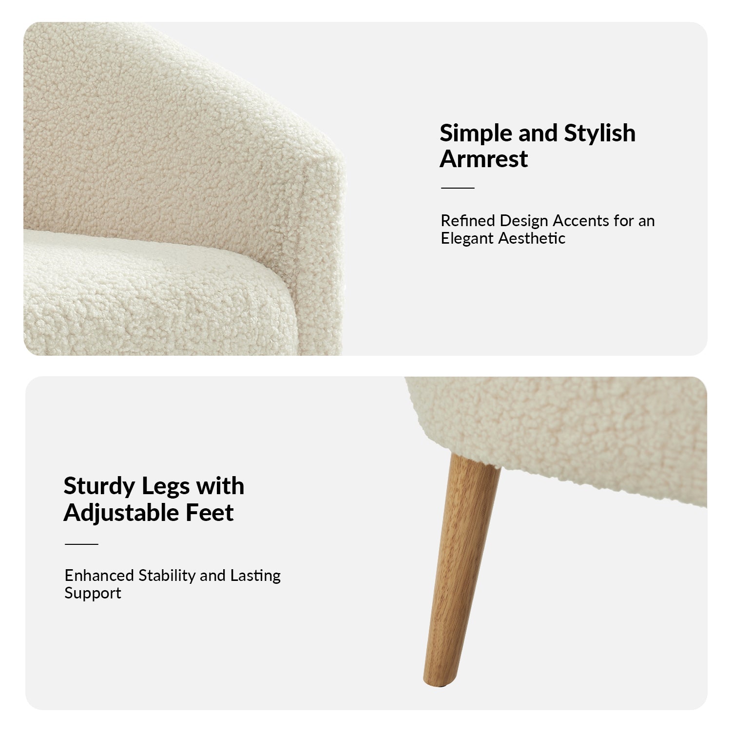 Nell Boucle Armchair in Ivory