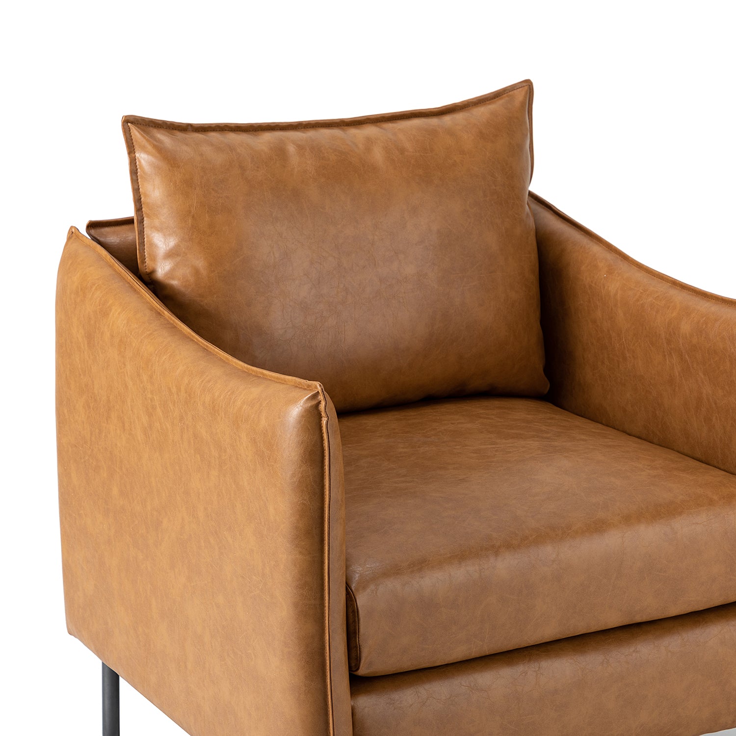 Georges Vegan Leather Armchair in Camel
