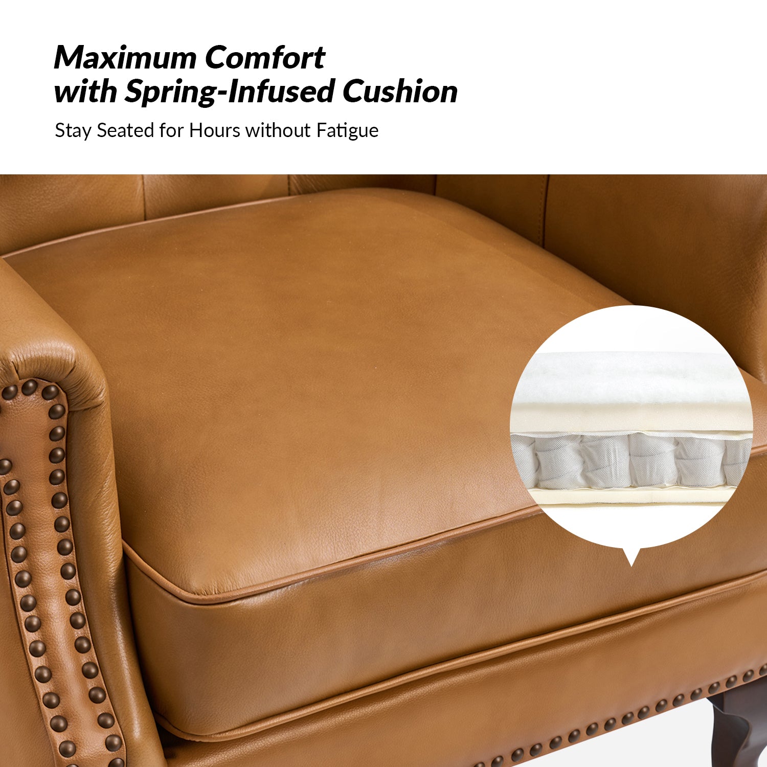 Anthony Genuine Leather Armchair in Camel