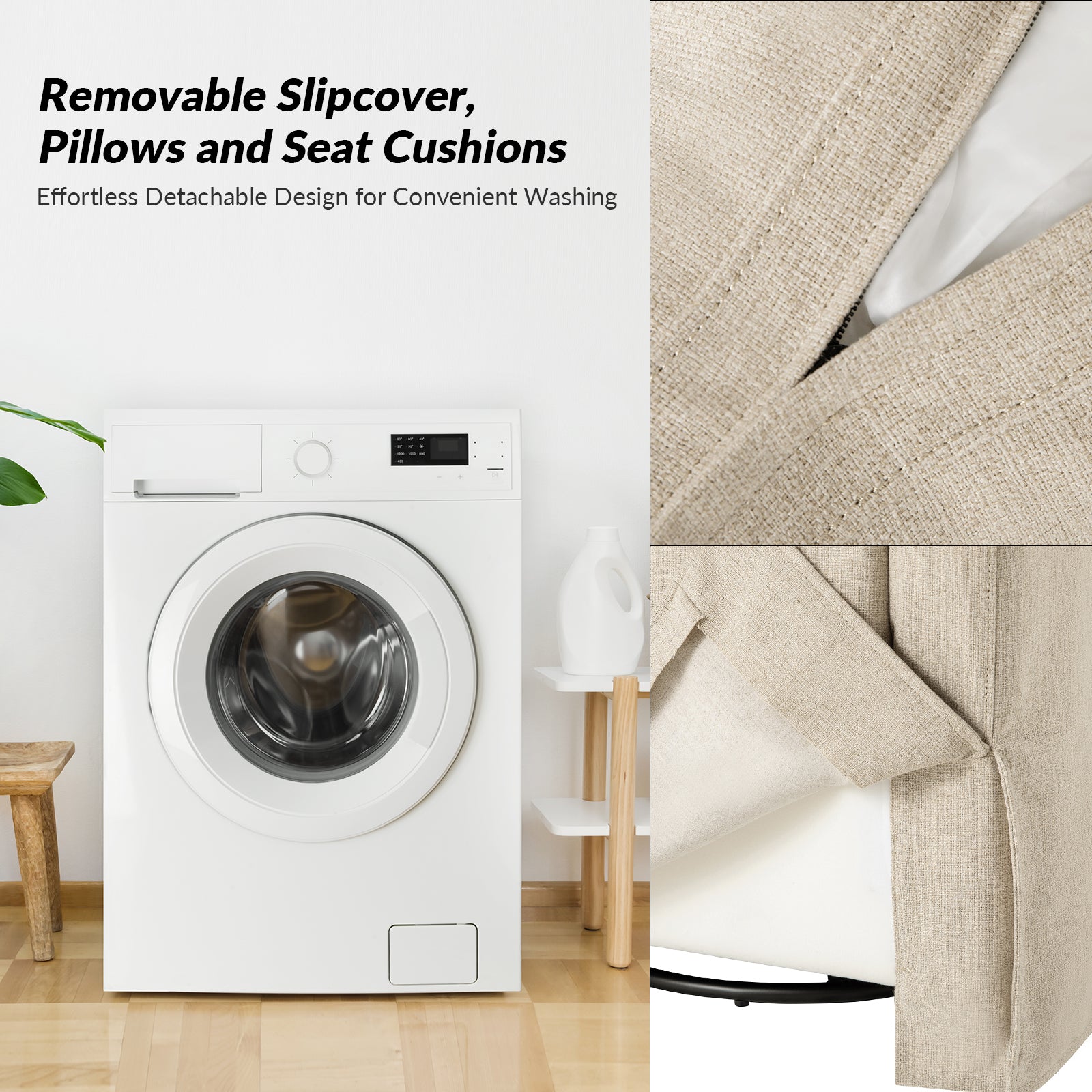 Stan Swivel Chair in Linen