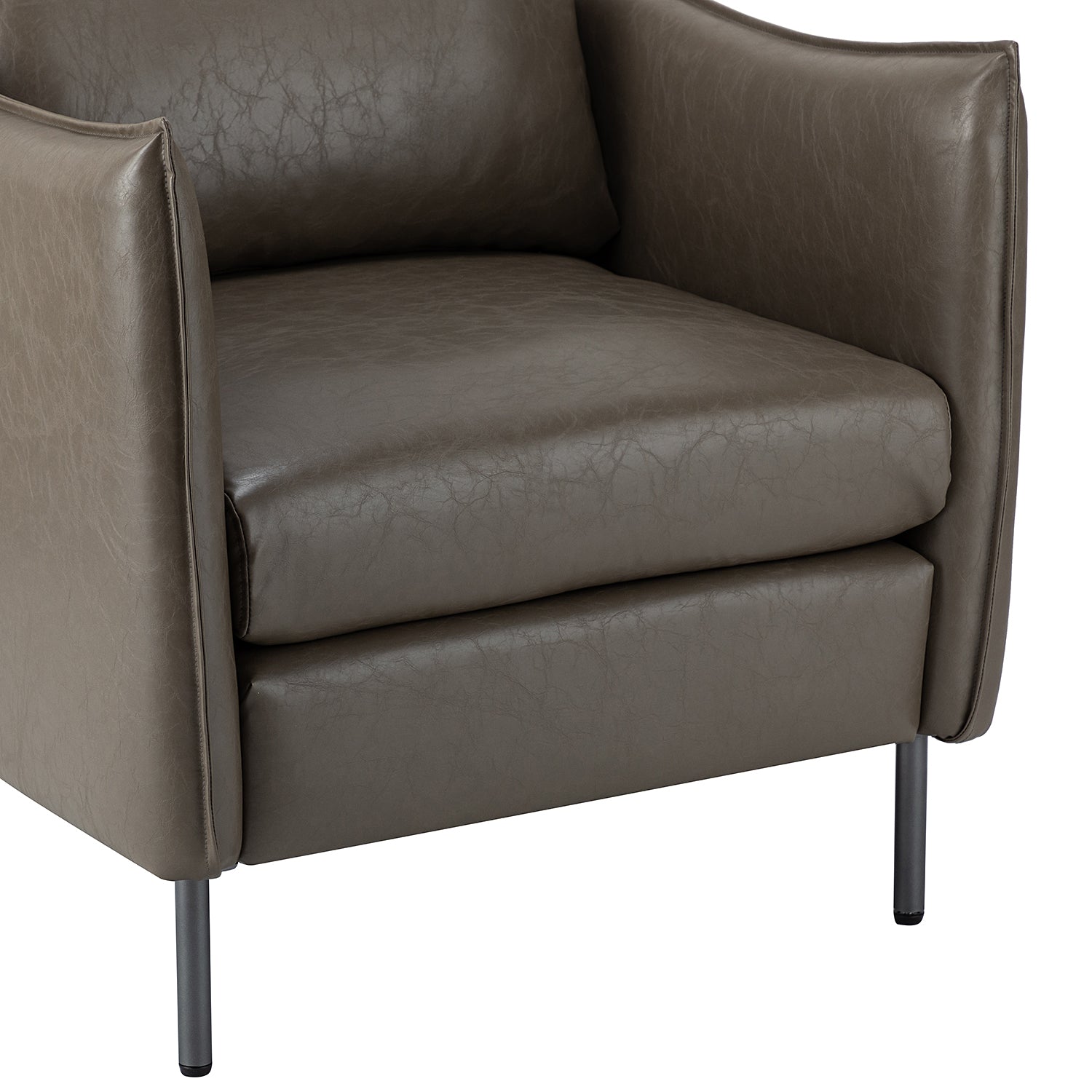 Georges Vegan Leather Armchair in Grey