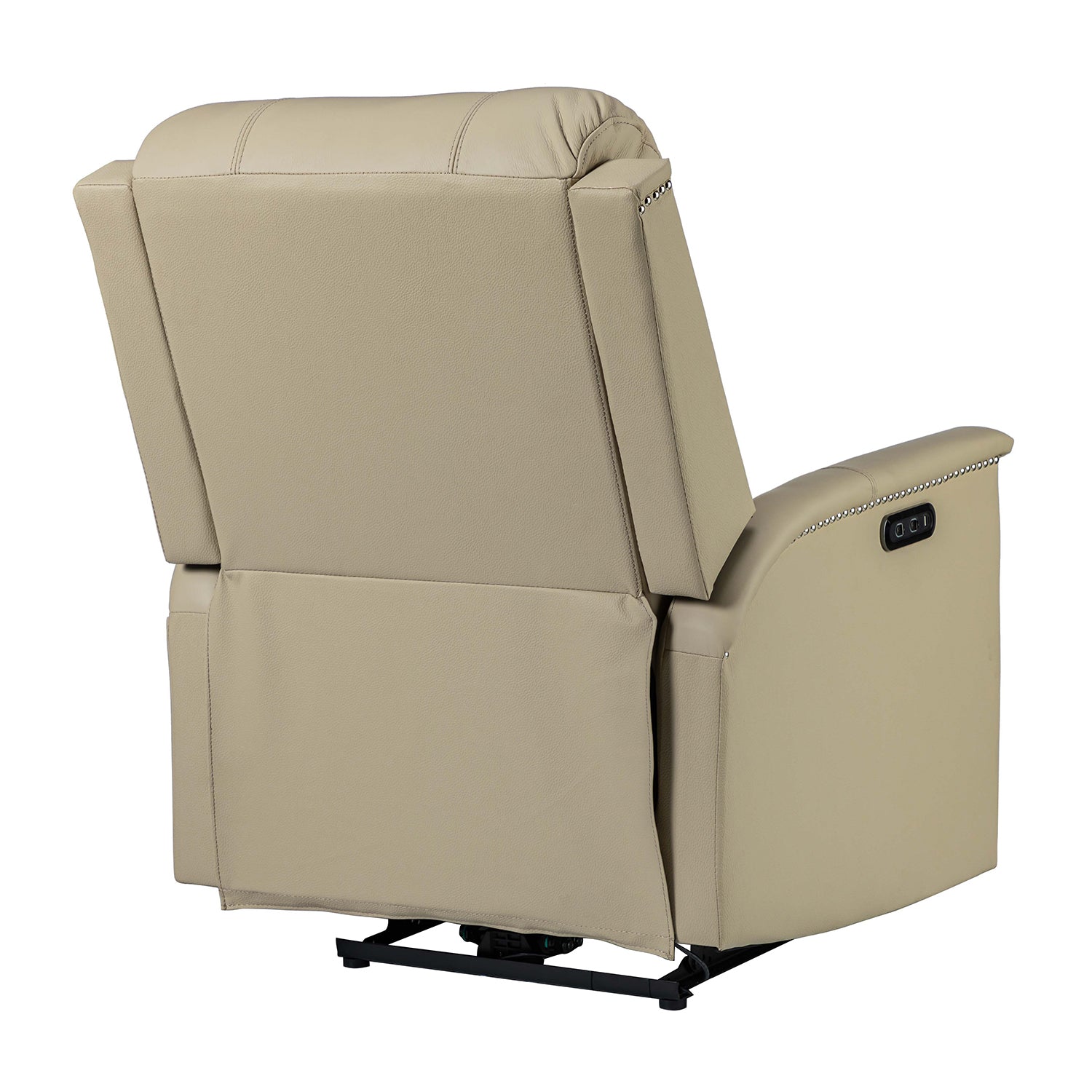 Heinrich Genuine Leather Power Recliner in Beige