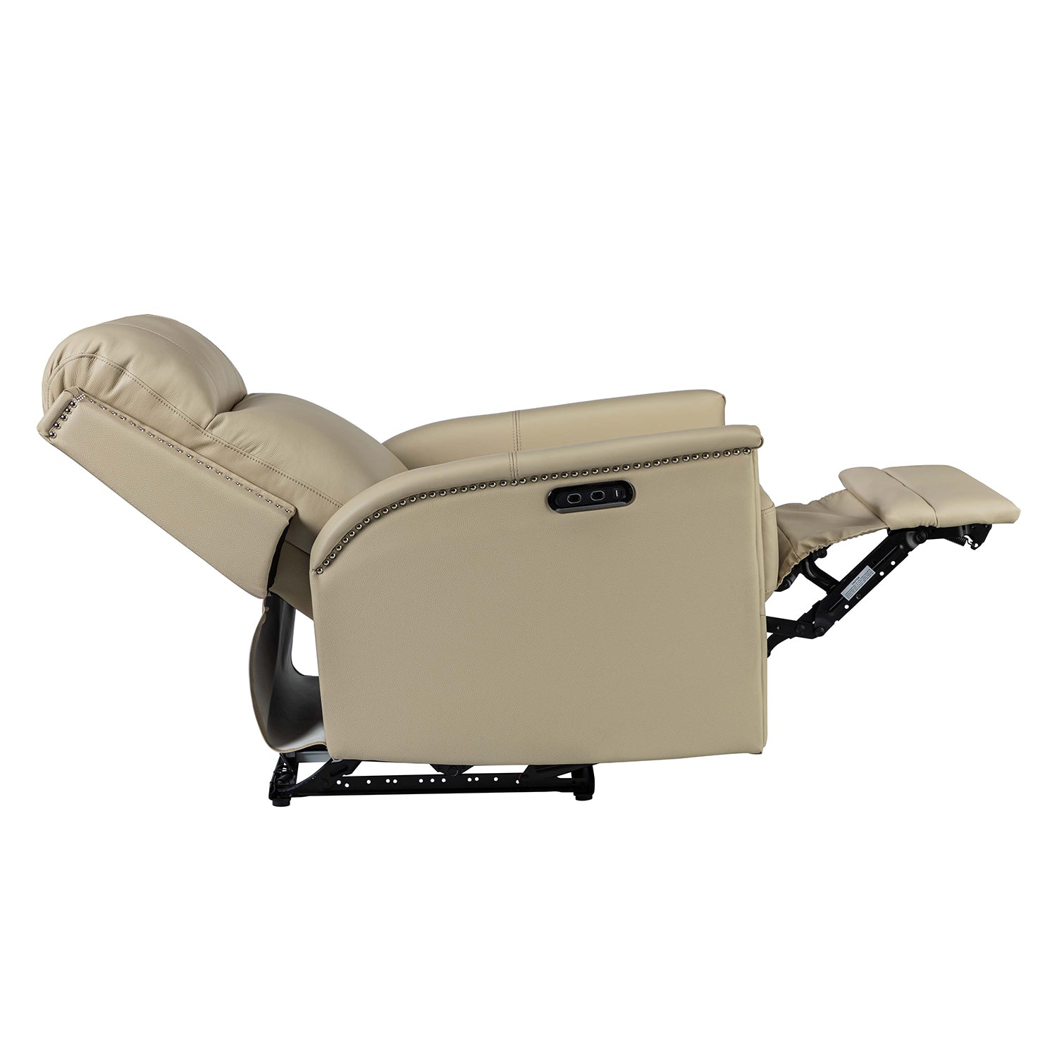 Heinrich Genuine Leather Power Recliner in Beige