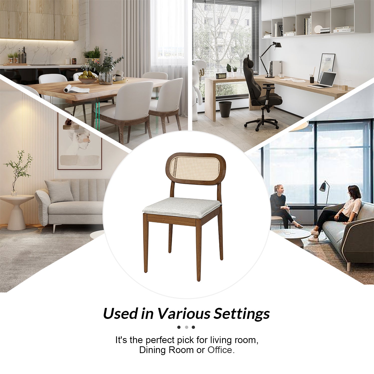 Konstantin Ratten Dining Chair Set of 2 in Acorn