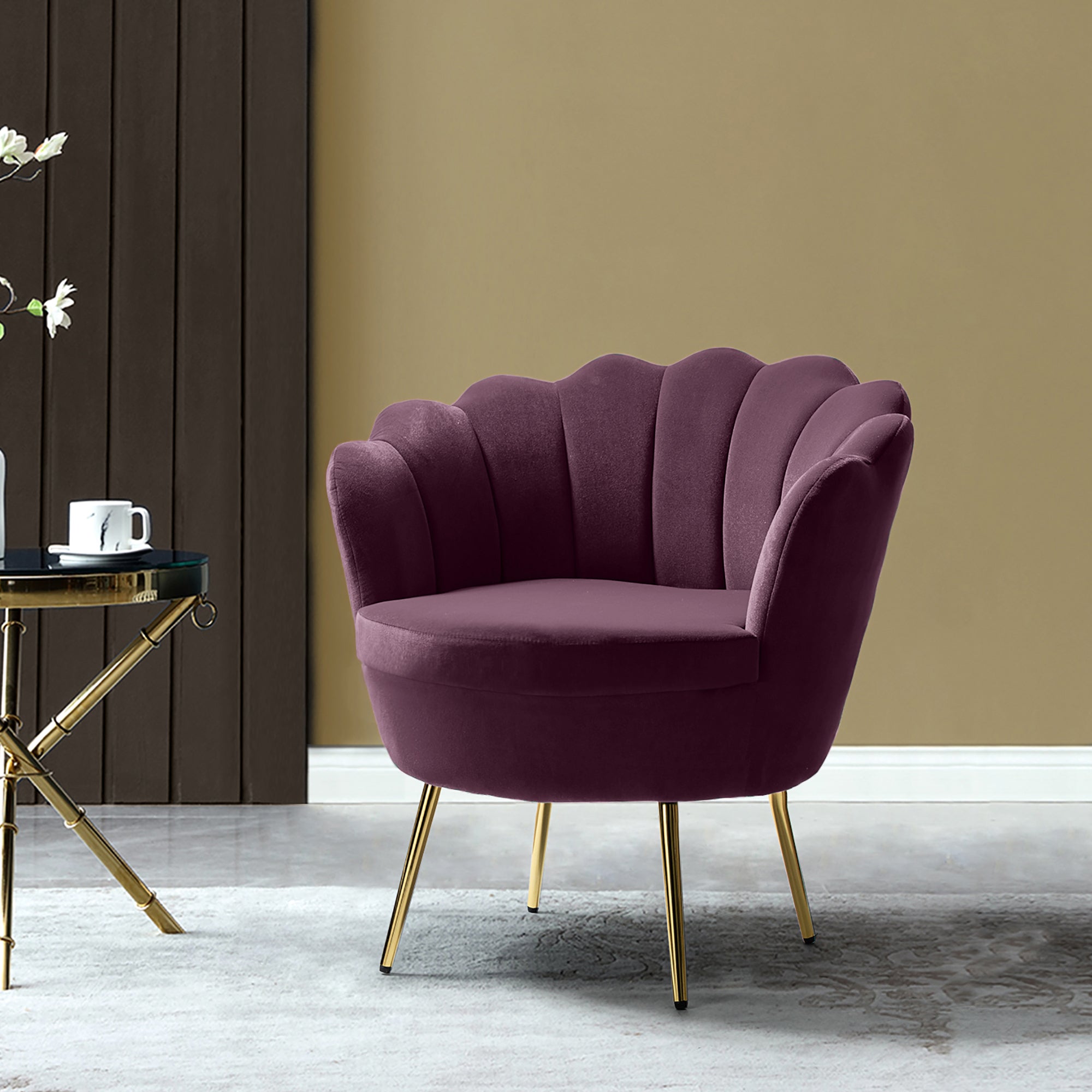 Donata Barrel Chair in Purple