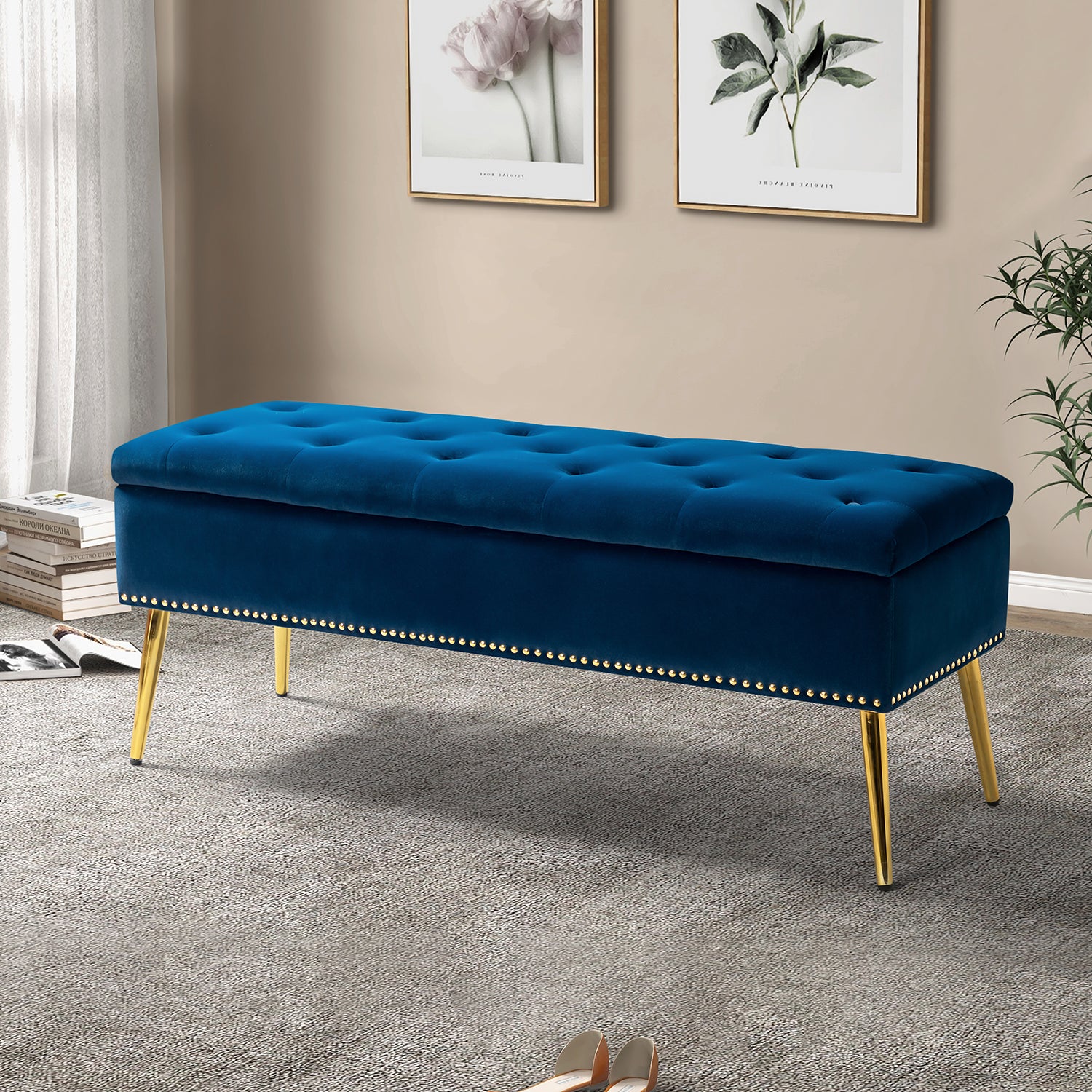 Achilles Storage Bench in Navy