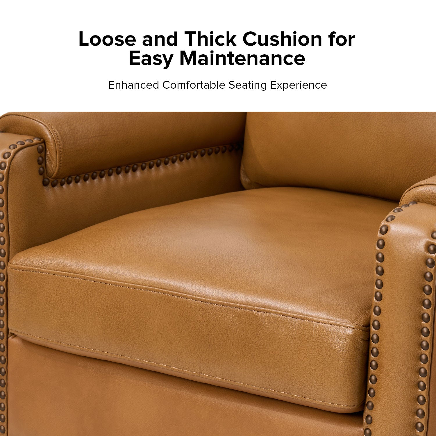 Raimund Genuine Leather Armchair in Camel