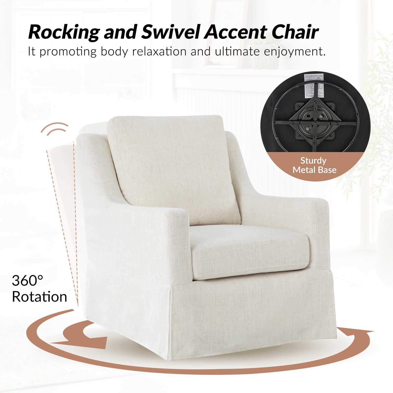 Stan Swivel Chair in Ivory