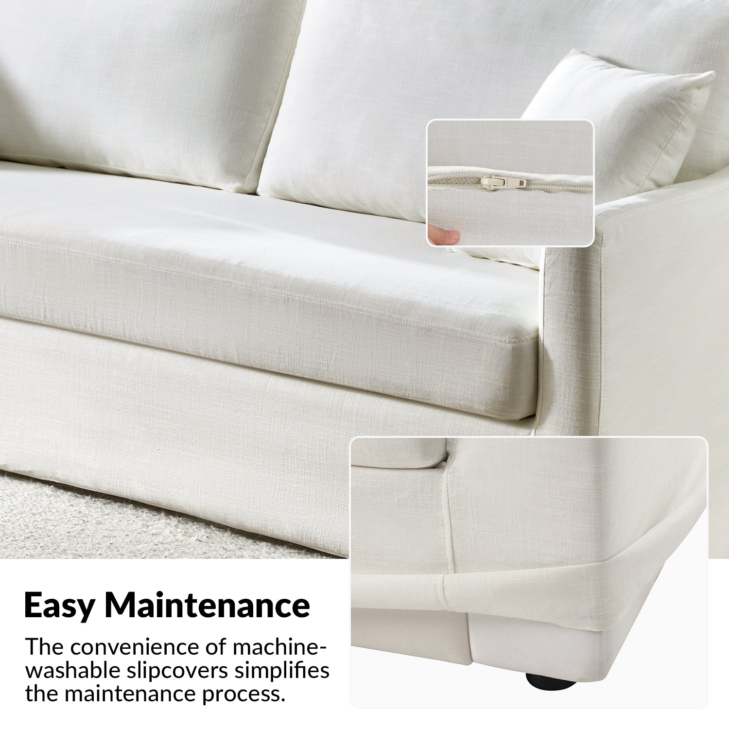 Patrice Slipcovered Sofa in White