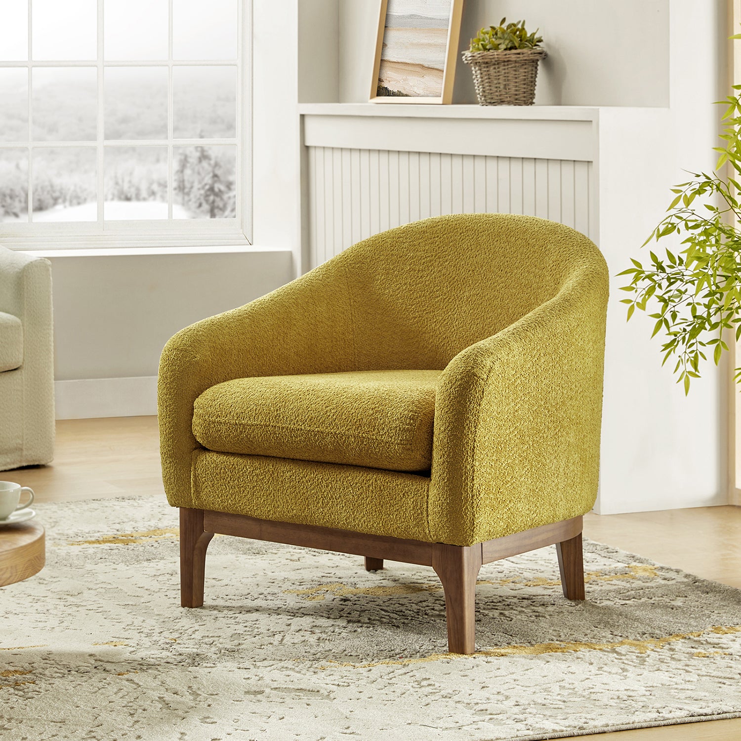 Joseph Boucle Armchair Chair in Yellow