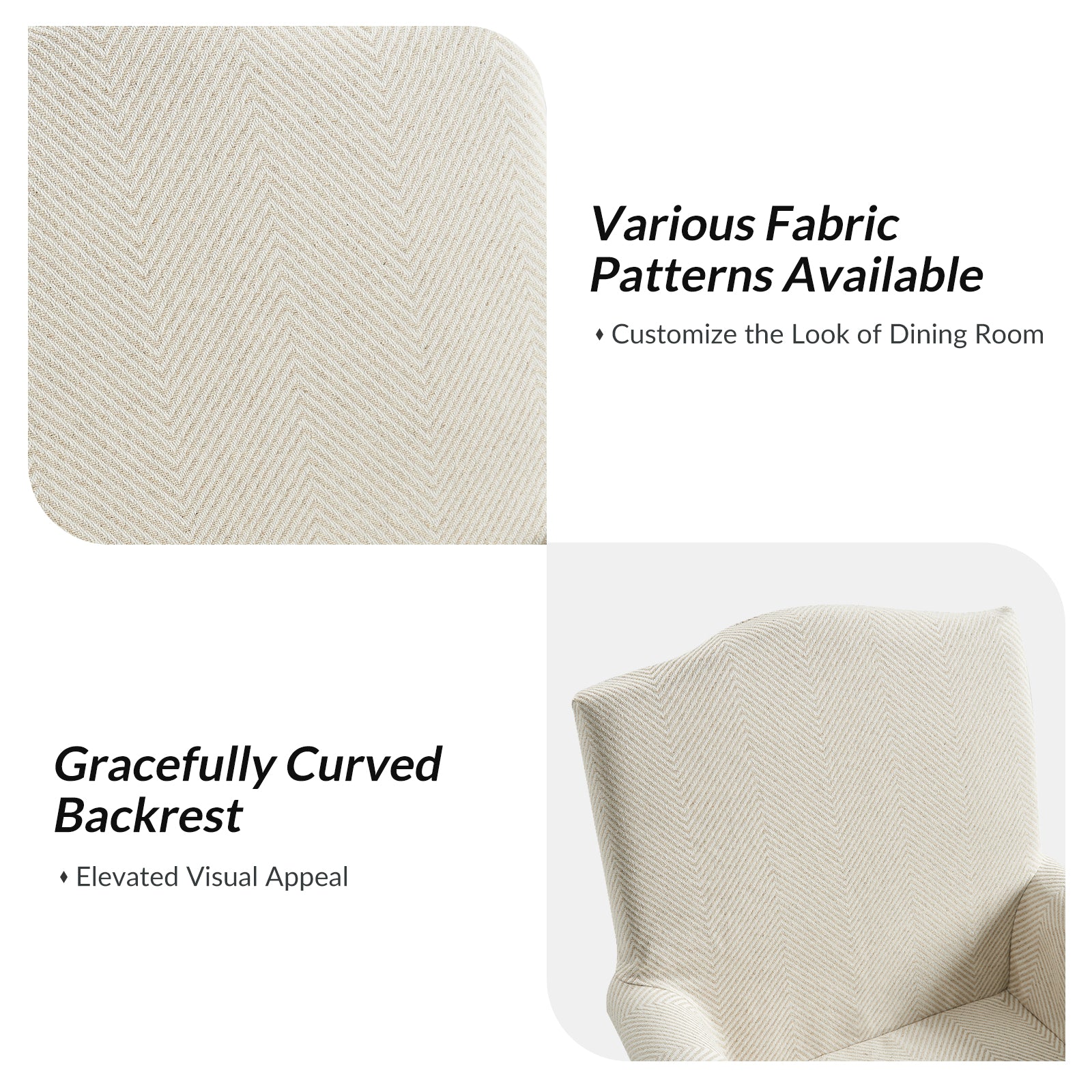 Kanrad Slipcover Dining Chair with Casters in Tan