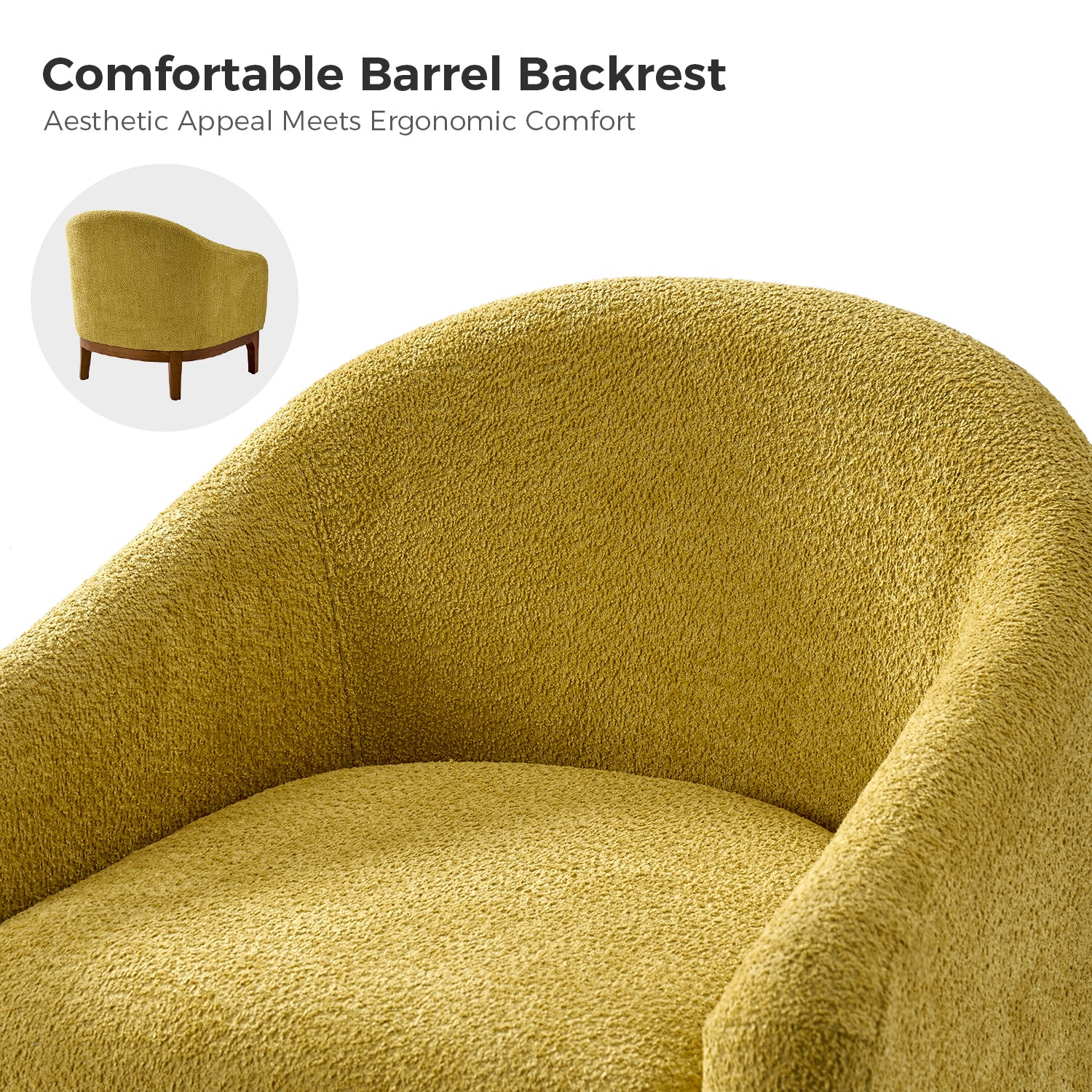 Joseph Boucle Armchair Chair in Yellow
