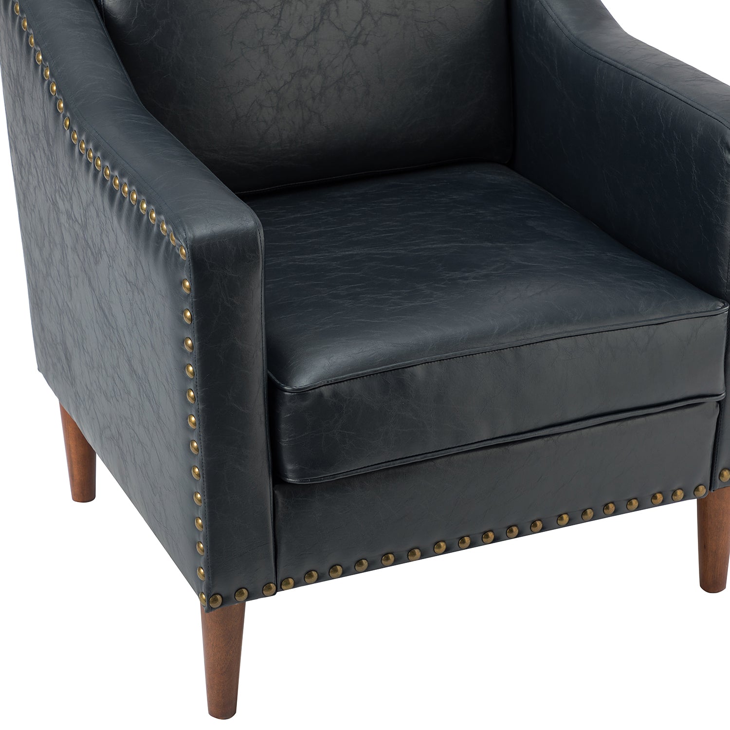 Bonita Vegan Leather Armchair in Navy