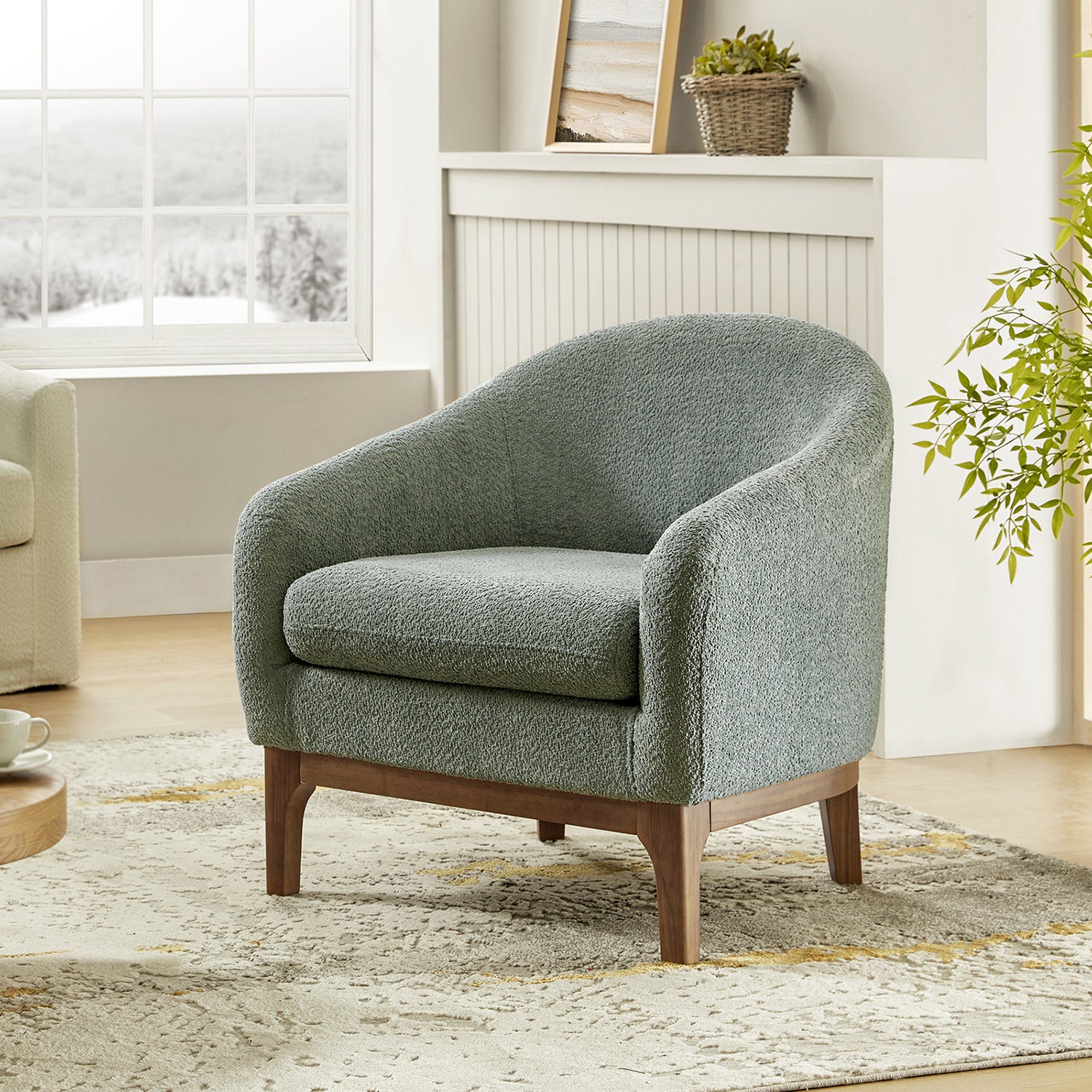 Joseph Boucle Armchair Chair in Sage