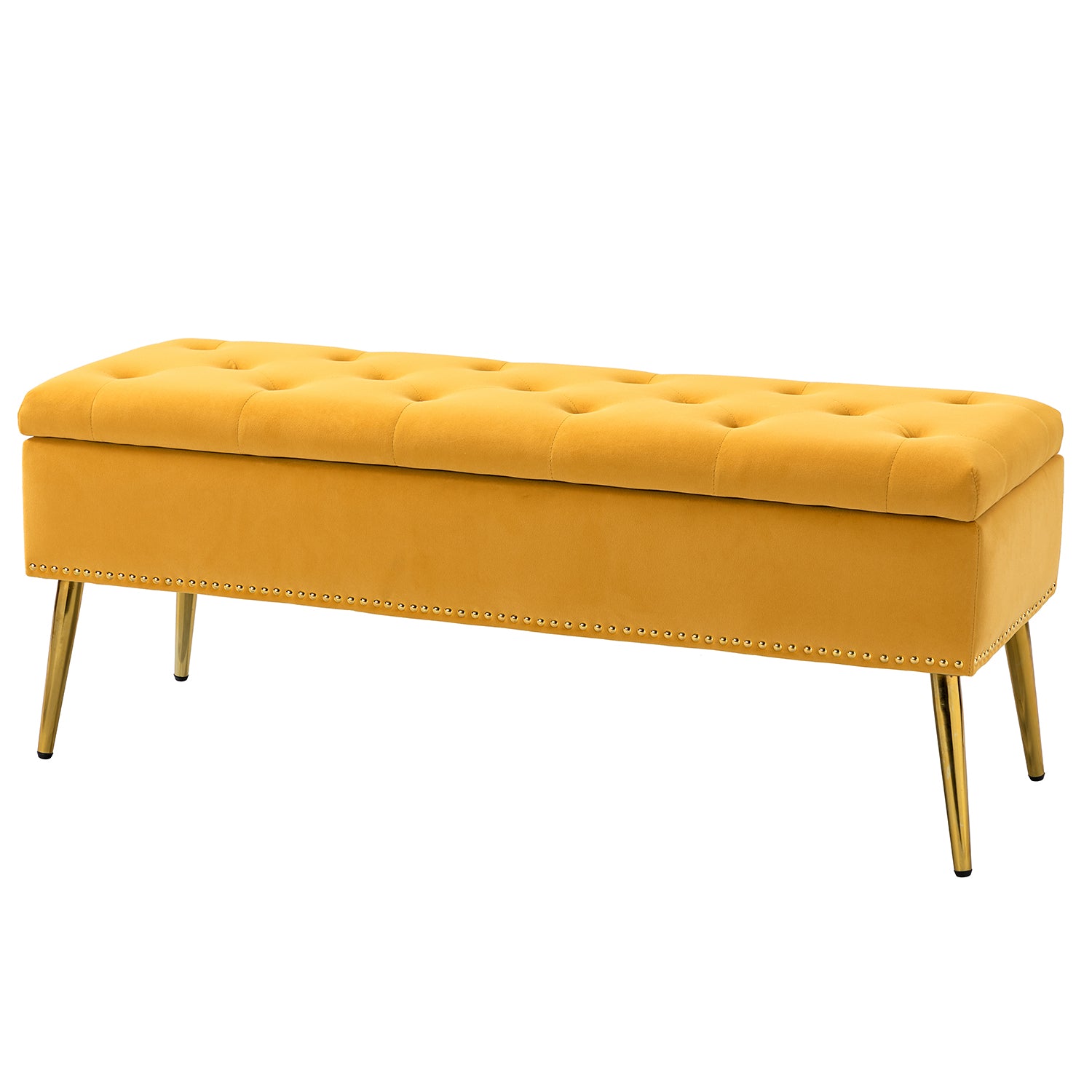 Achilles Storage Bench in Mustard