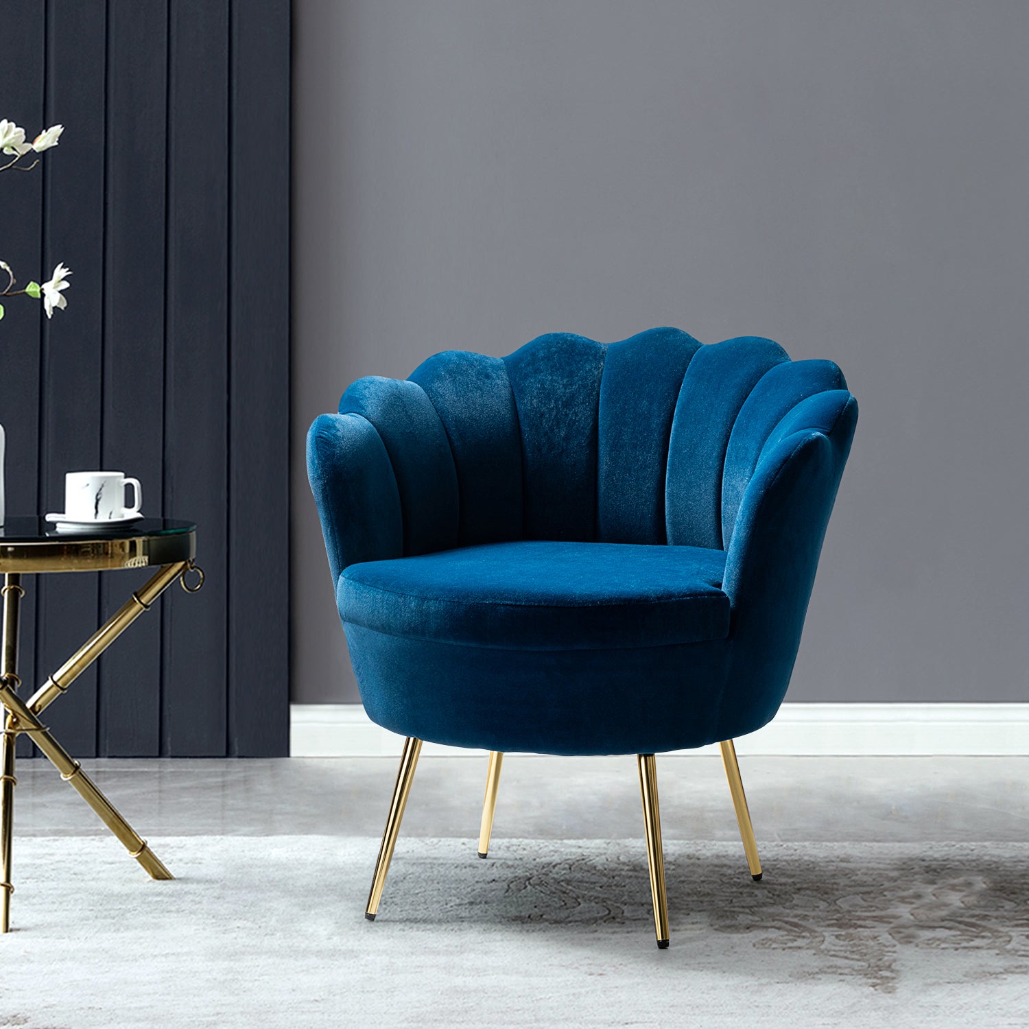 Donata Barrel Chair in Navy