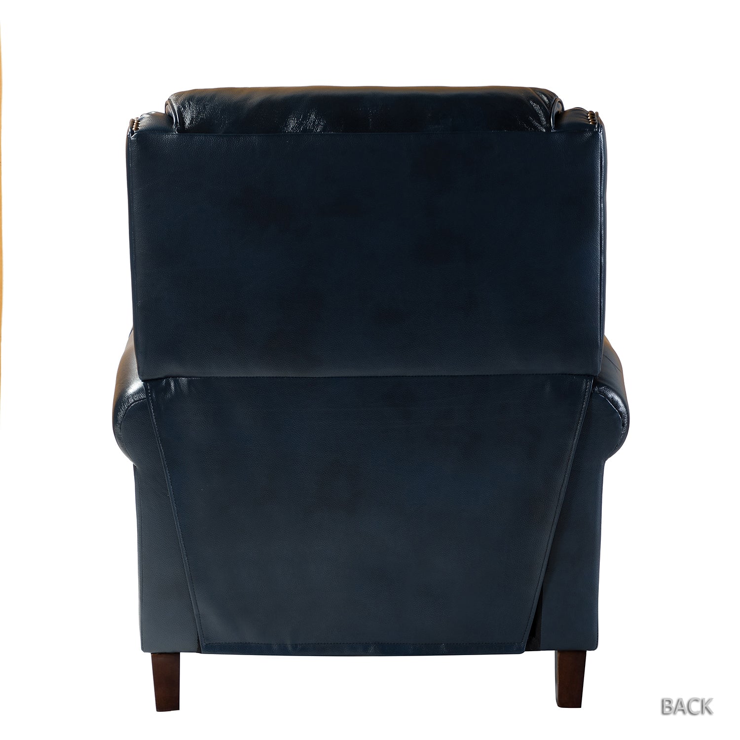 Franco Genuine Leather Recliner in Navy