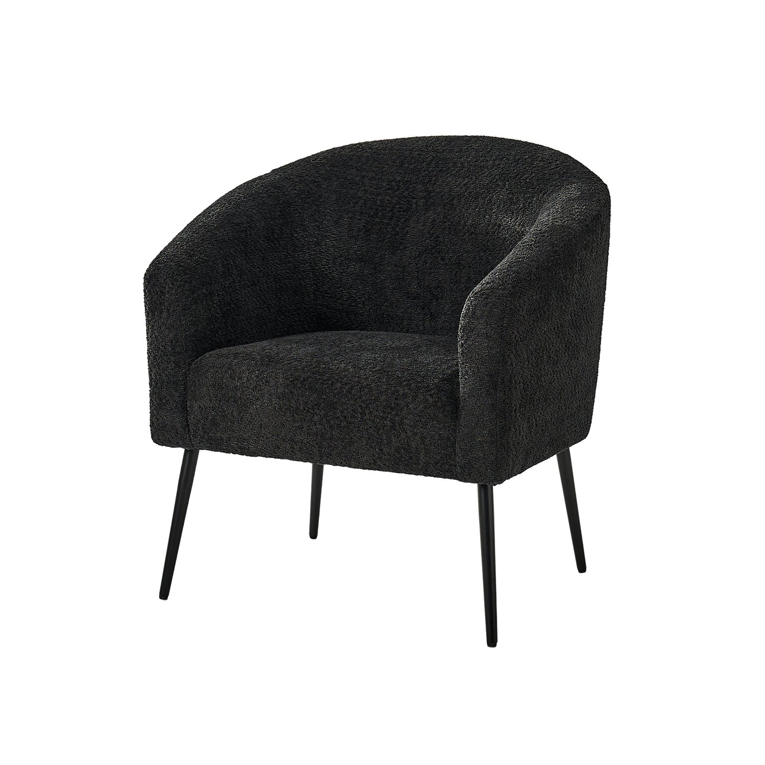 George Modern Boucle Armchair in Black