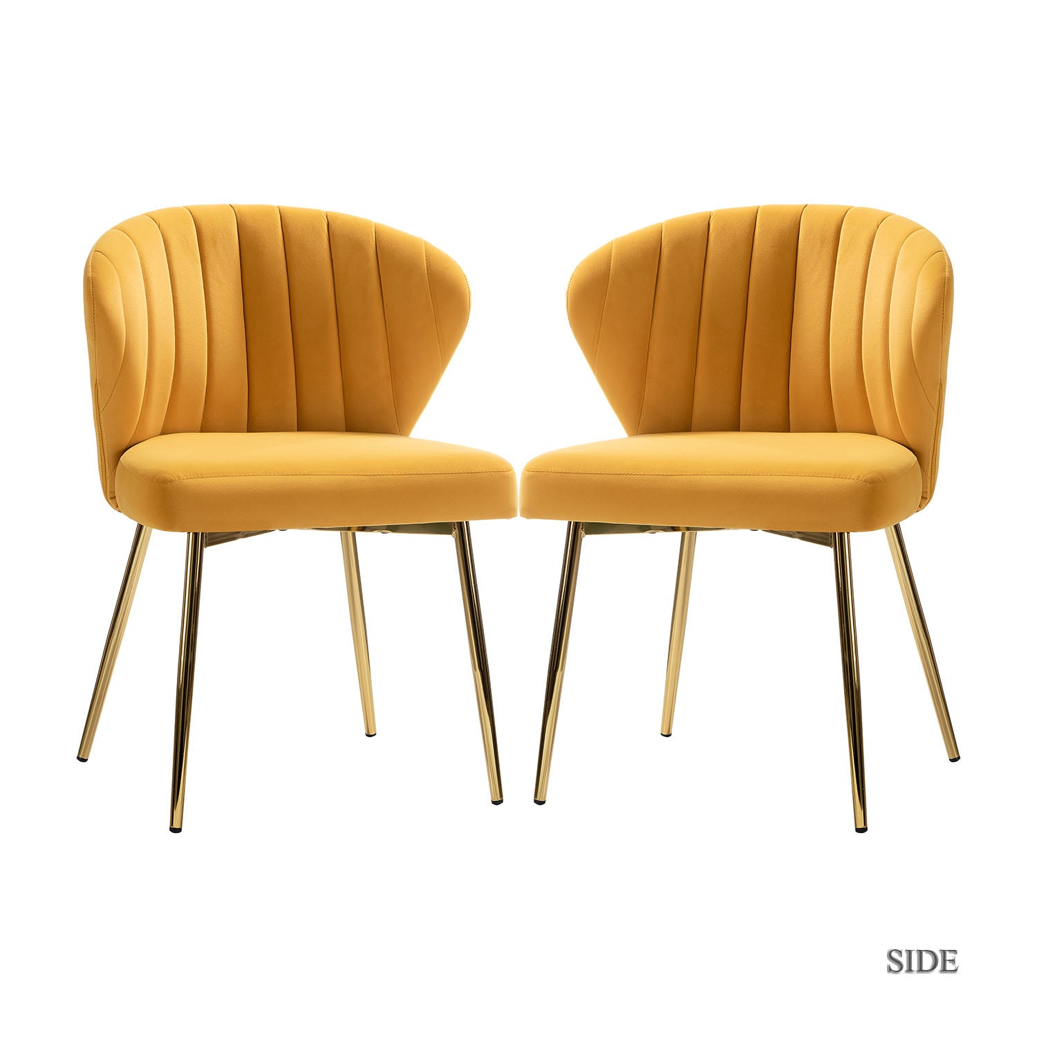 Milia Dining Chair Set of 2 in Mustard