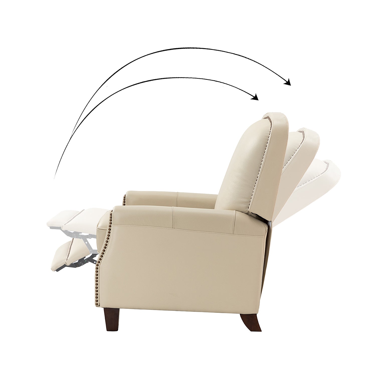 Erendiria Genuine Leather Recliner in Beige