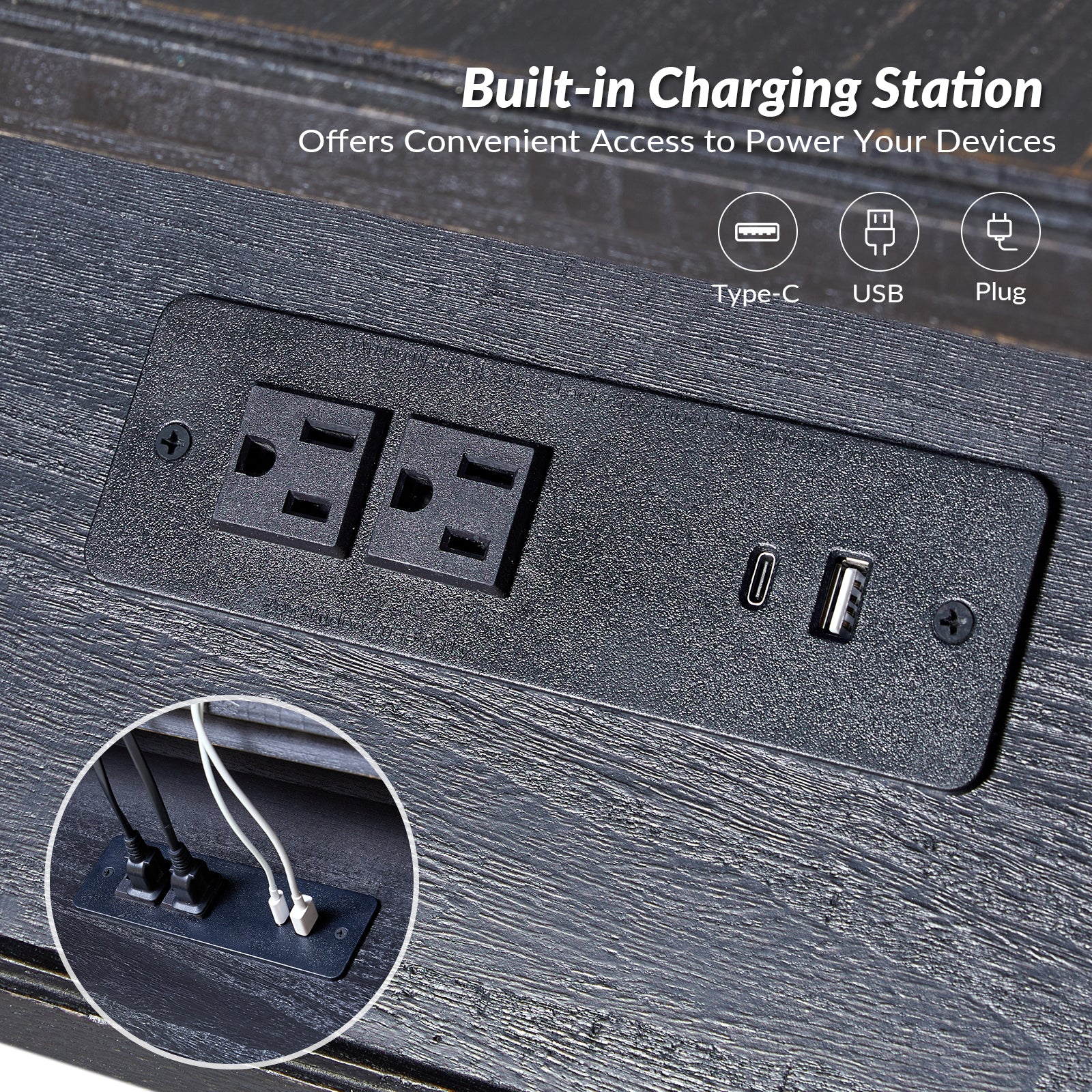 Eric End Table in Charcoal