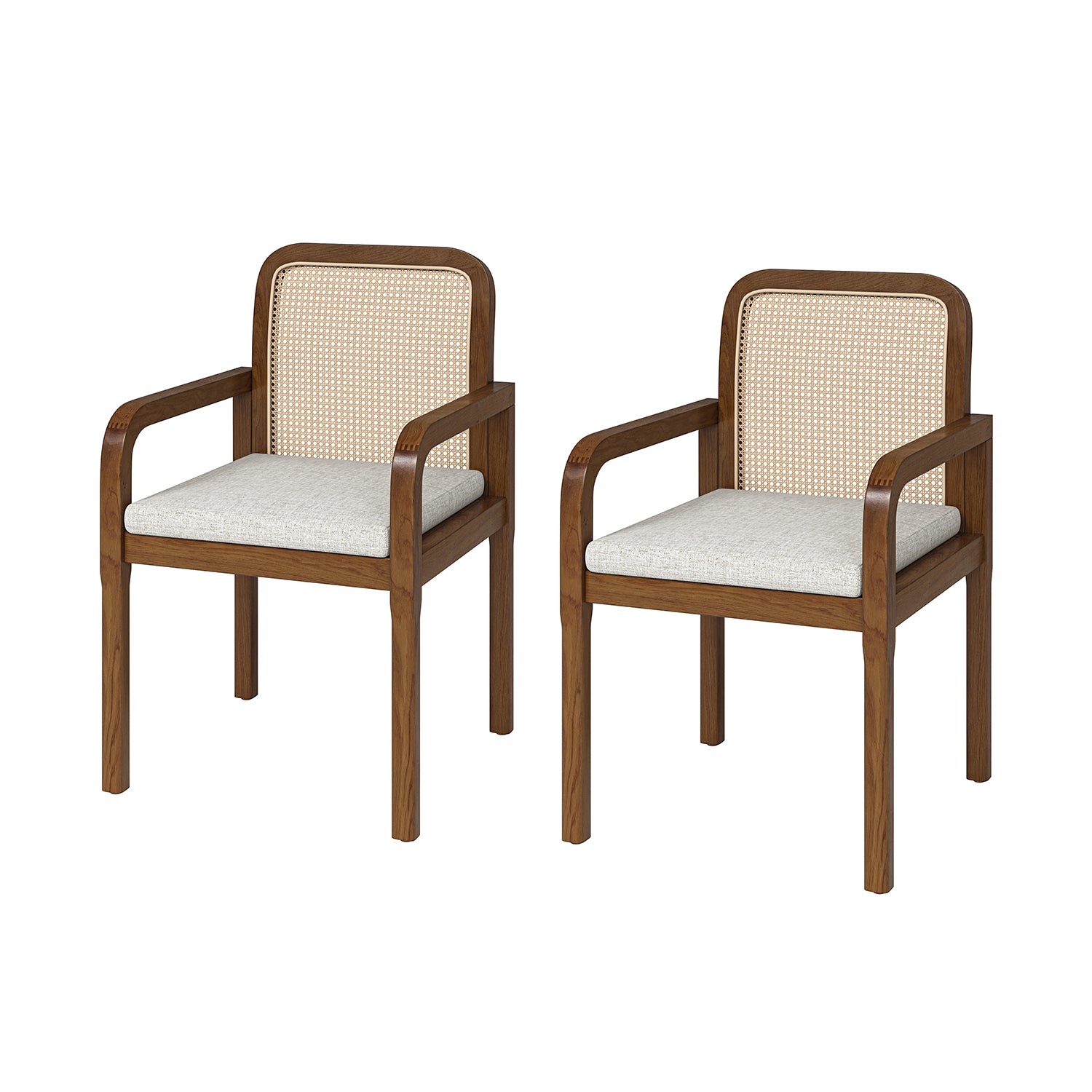 Antoine Ratten Dining Chair Set of 2 in Acorn