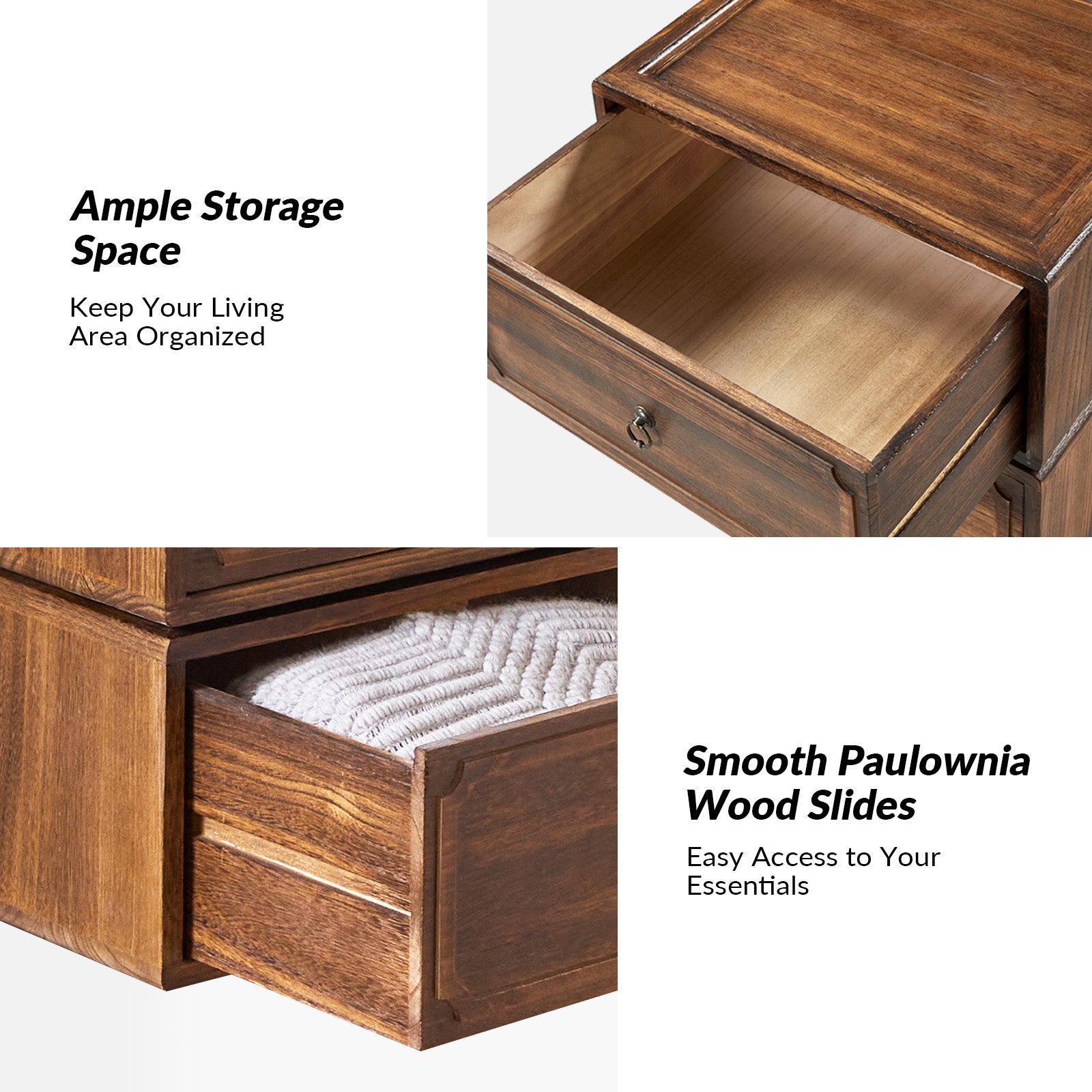 Nicole 2-Drawer Nightstand in Walnut