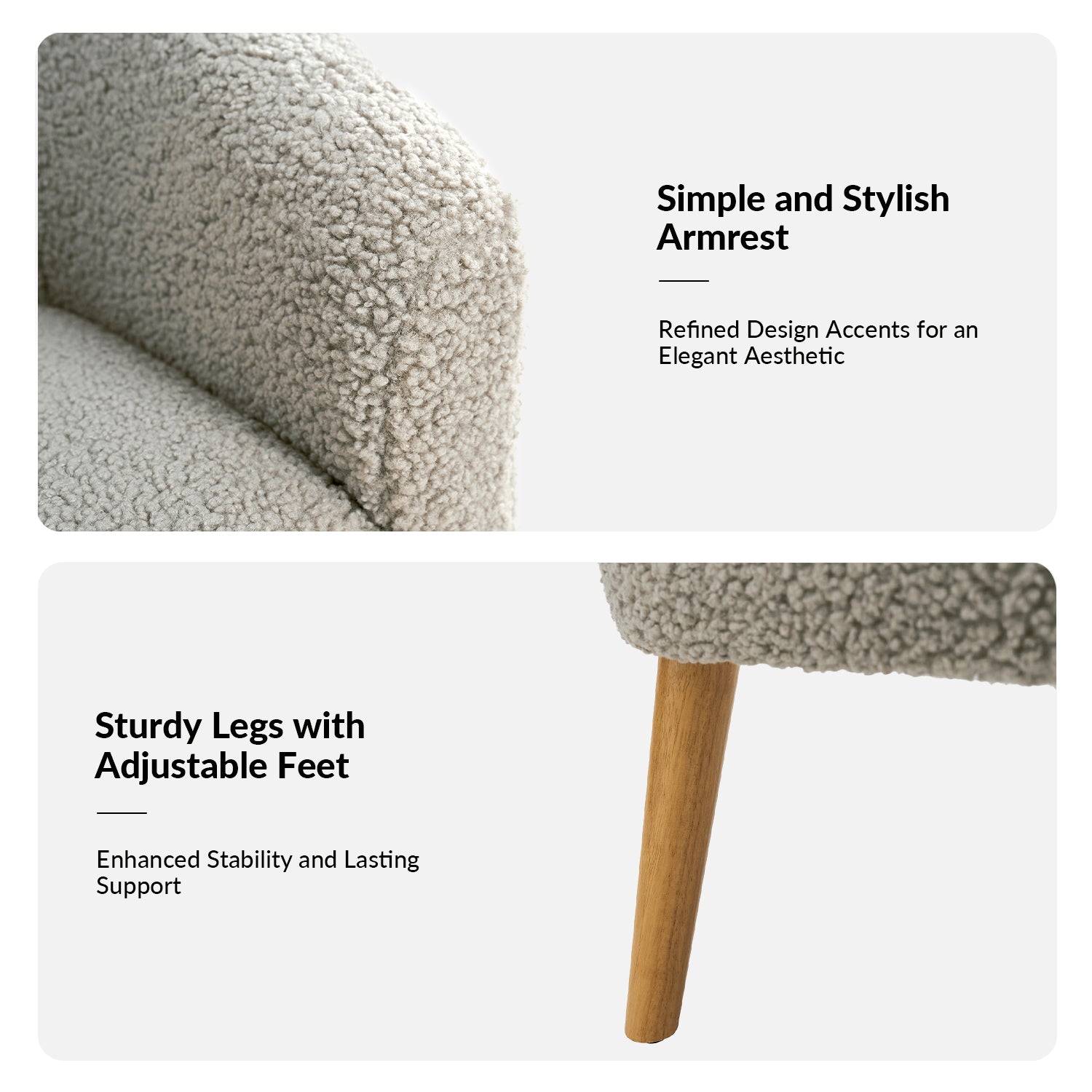 Nell Boucle Armchair in Grey