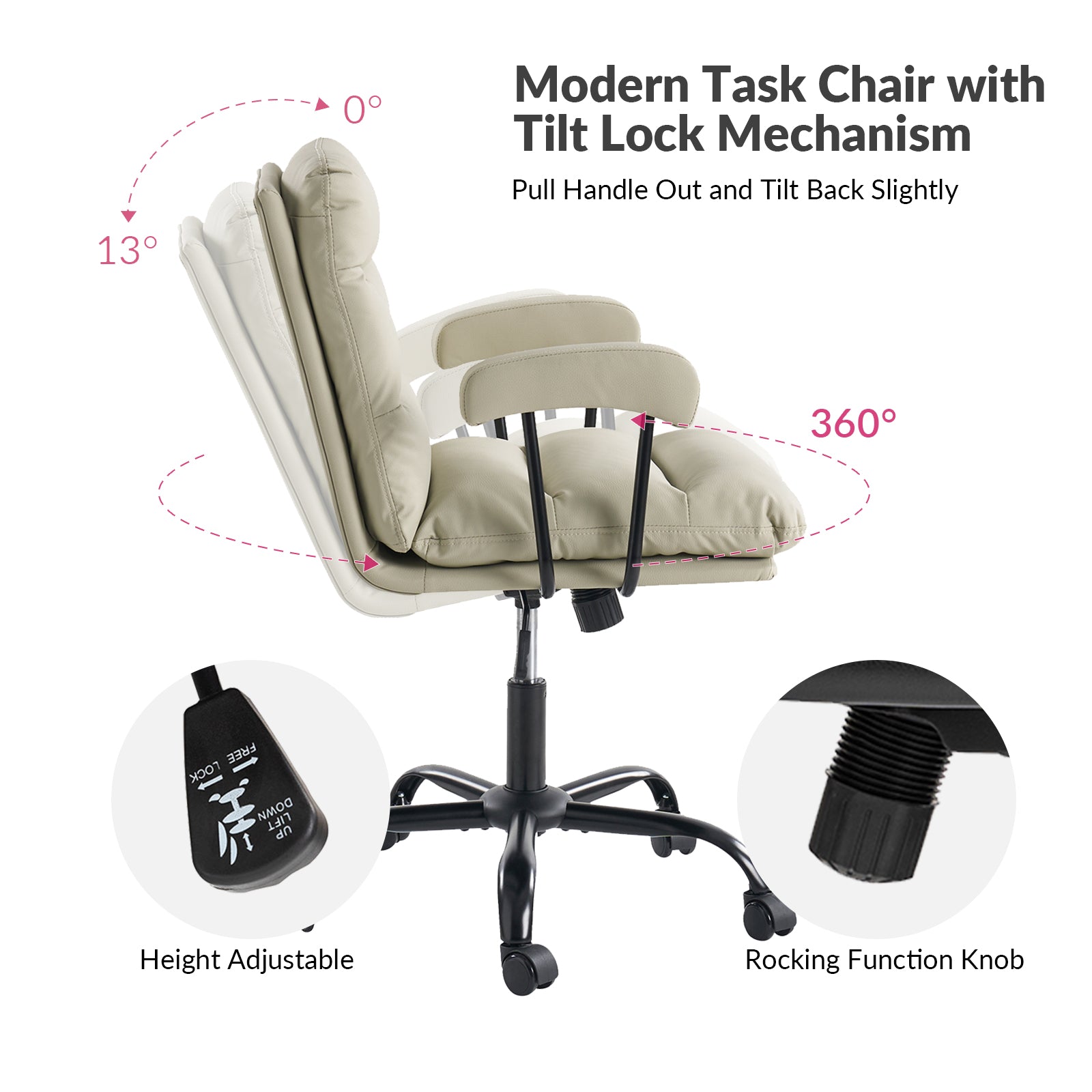 Sal Office Chair in Ivory
