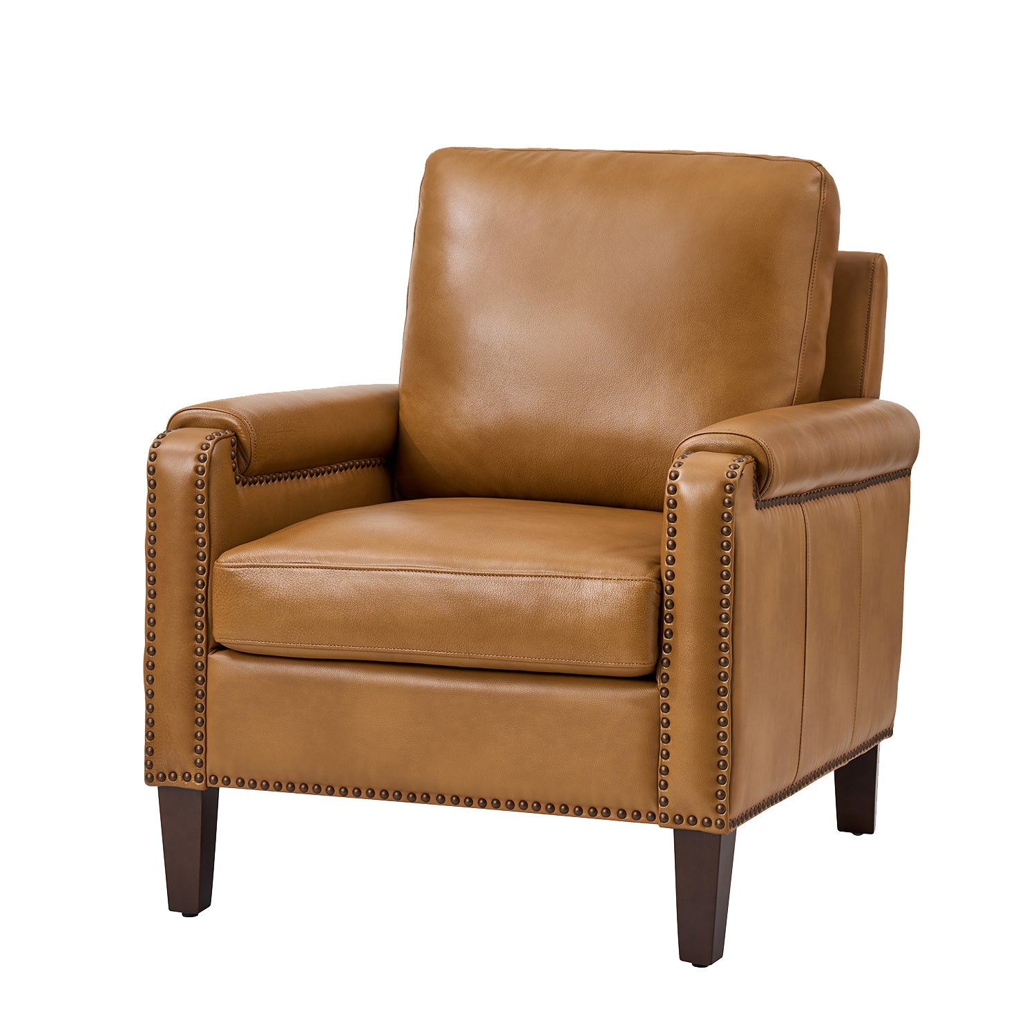 Raimund Genuine Leather Armchair in Camel