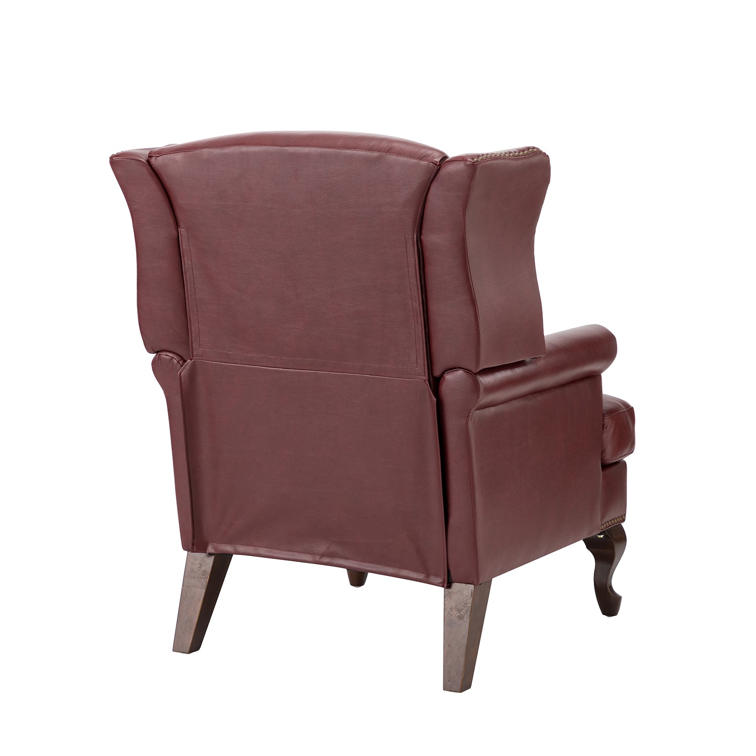 Baptist Genuine Leather Armchair in Burgundy