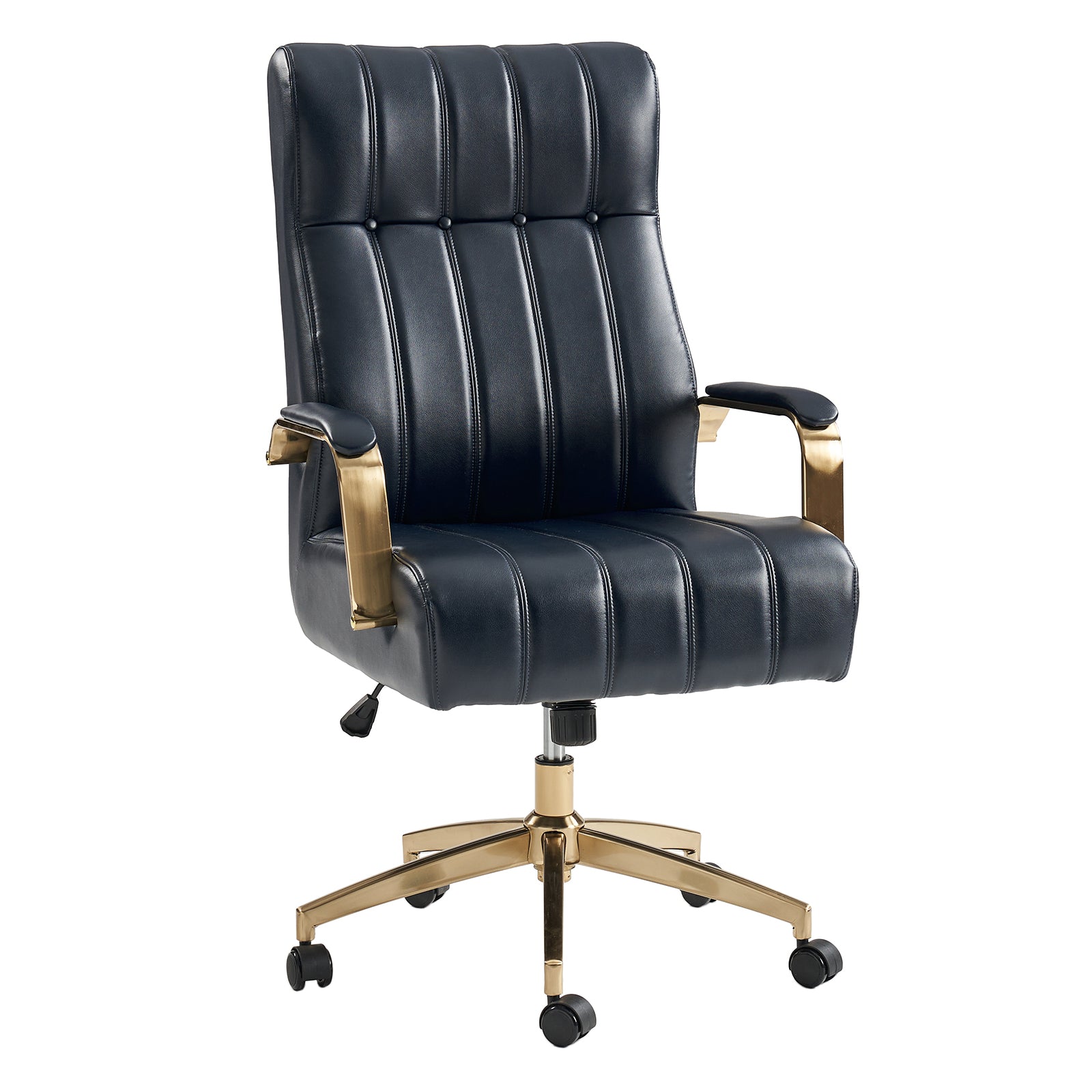 Conan Leather Ergonomic Executive Office Chair in Navy