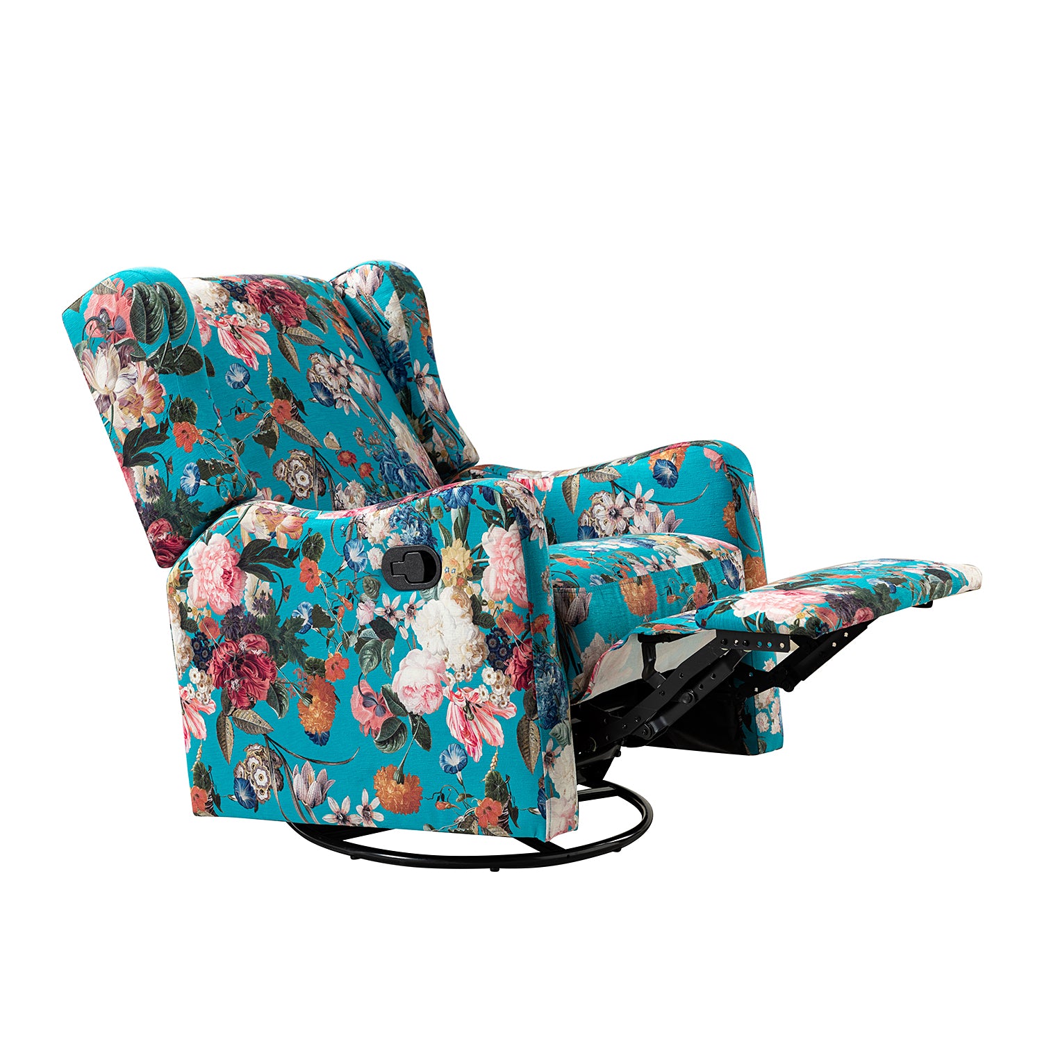 George Manual Swivel Glider Recliner in Peacock