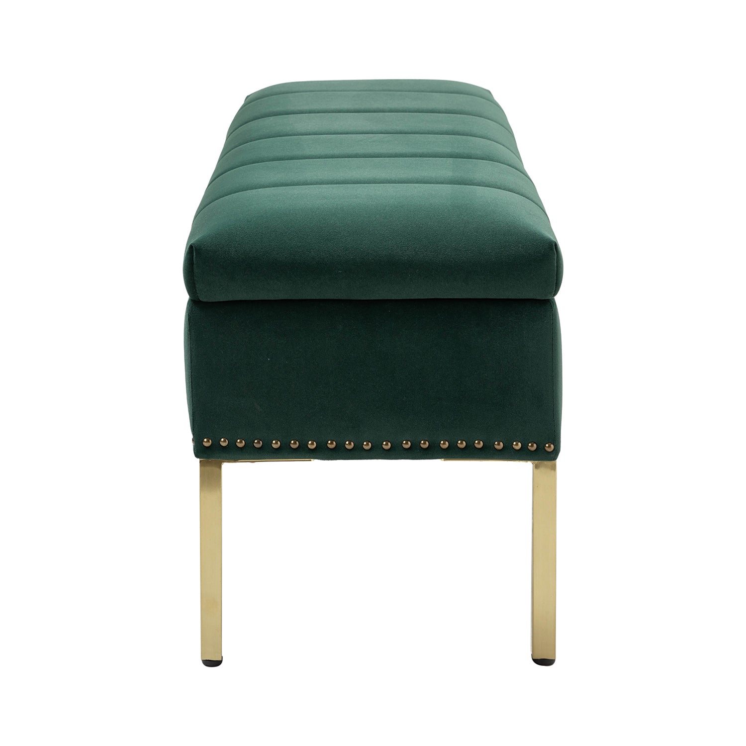 Fabio Upholstered Flip Top Storage Bench in Green
