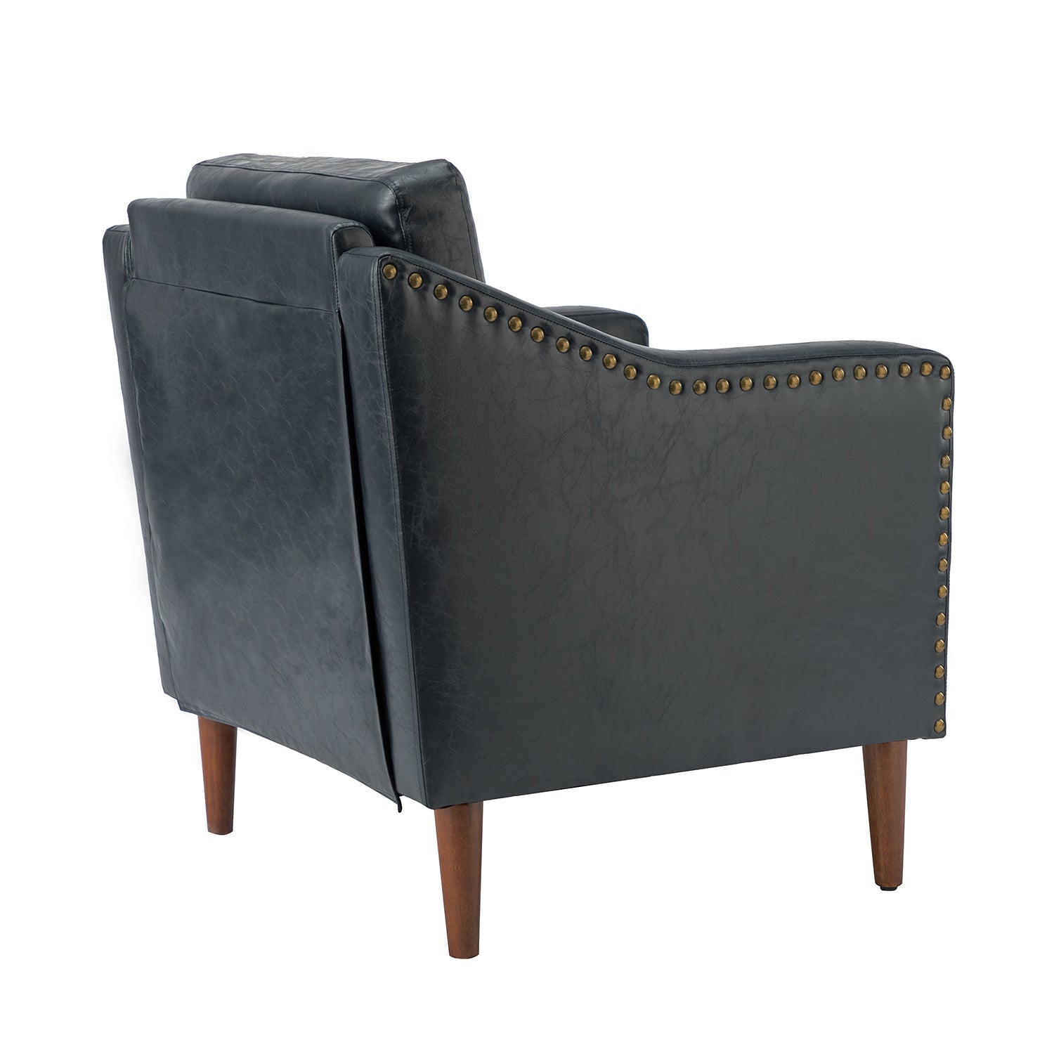 Bonita Vegan Leather Armchair in Navy