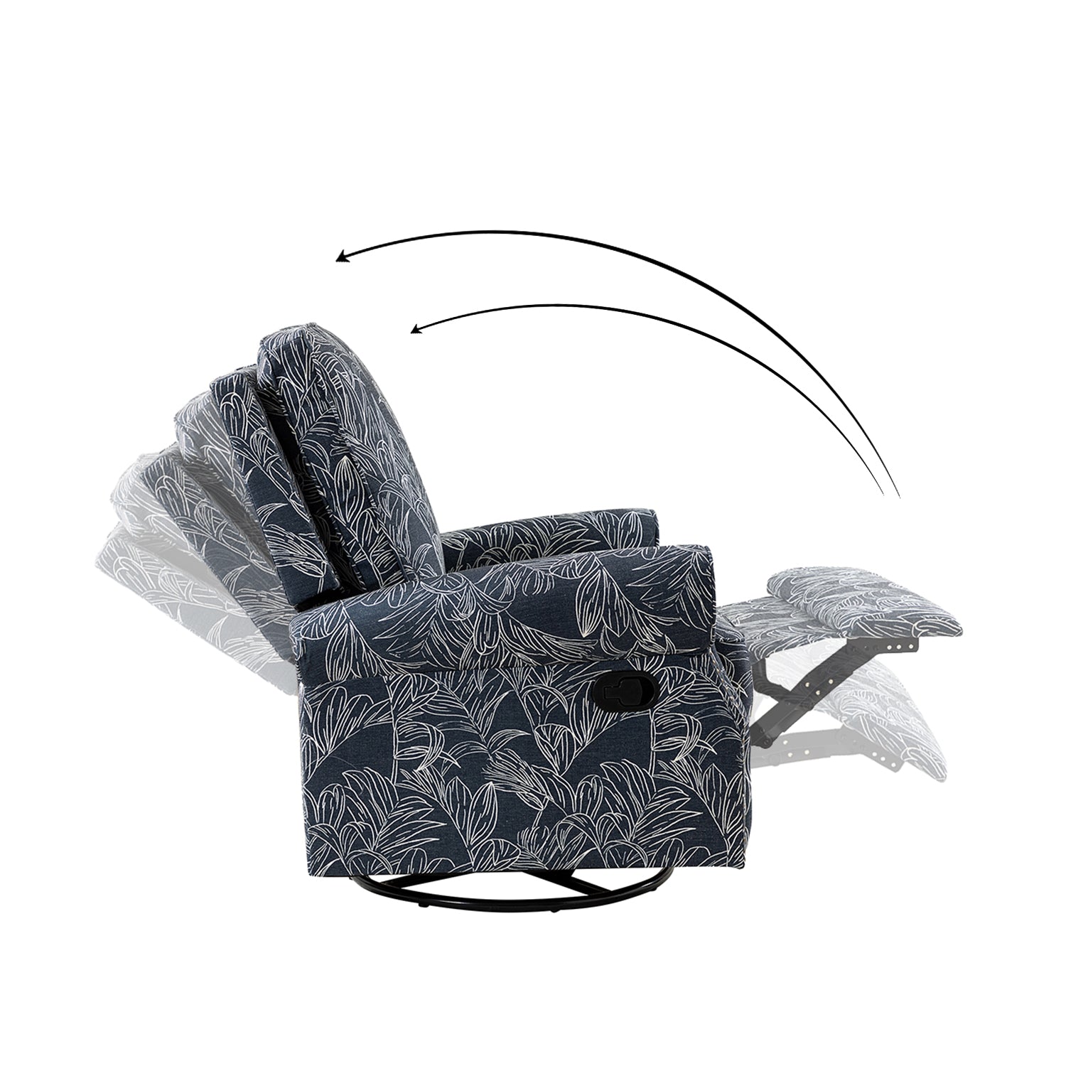 Kaspar Manual Swivel Glider Recliner in Navy