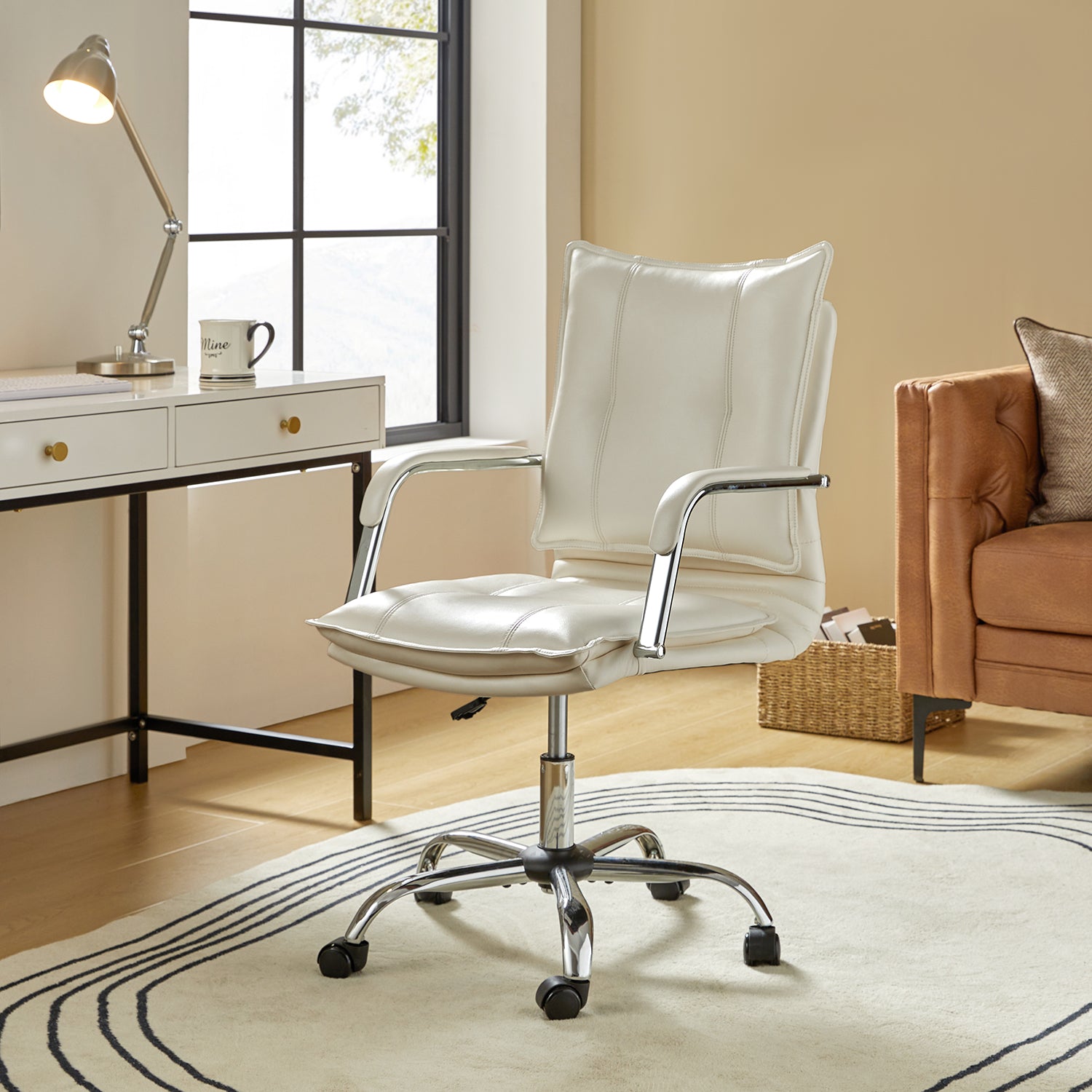 Leather Task Chair in White