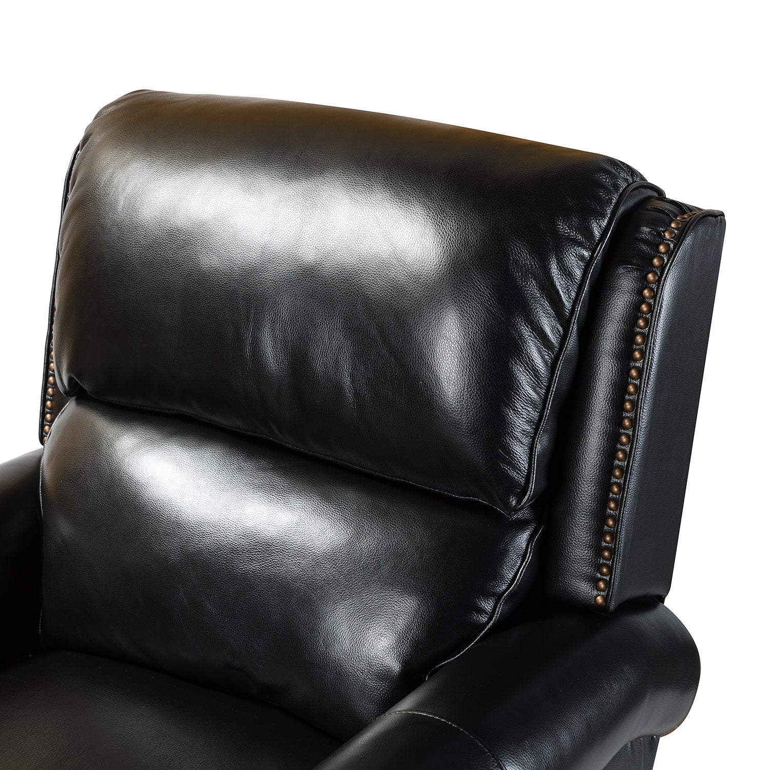 Franco Genuine Leather Recliner in Black