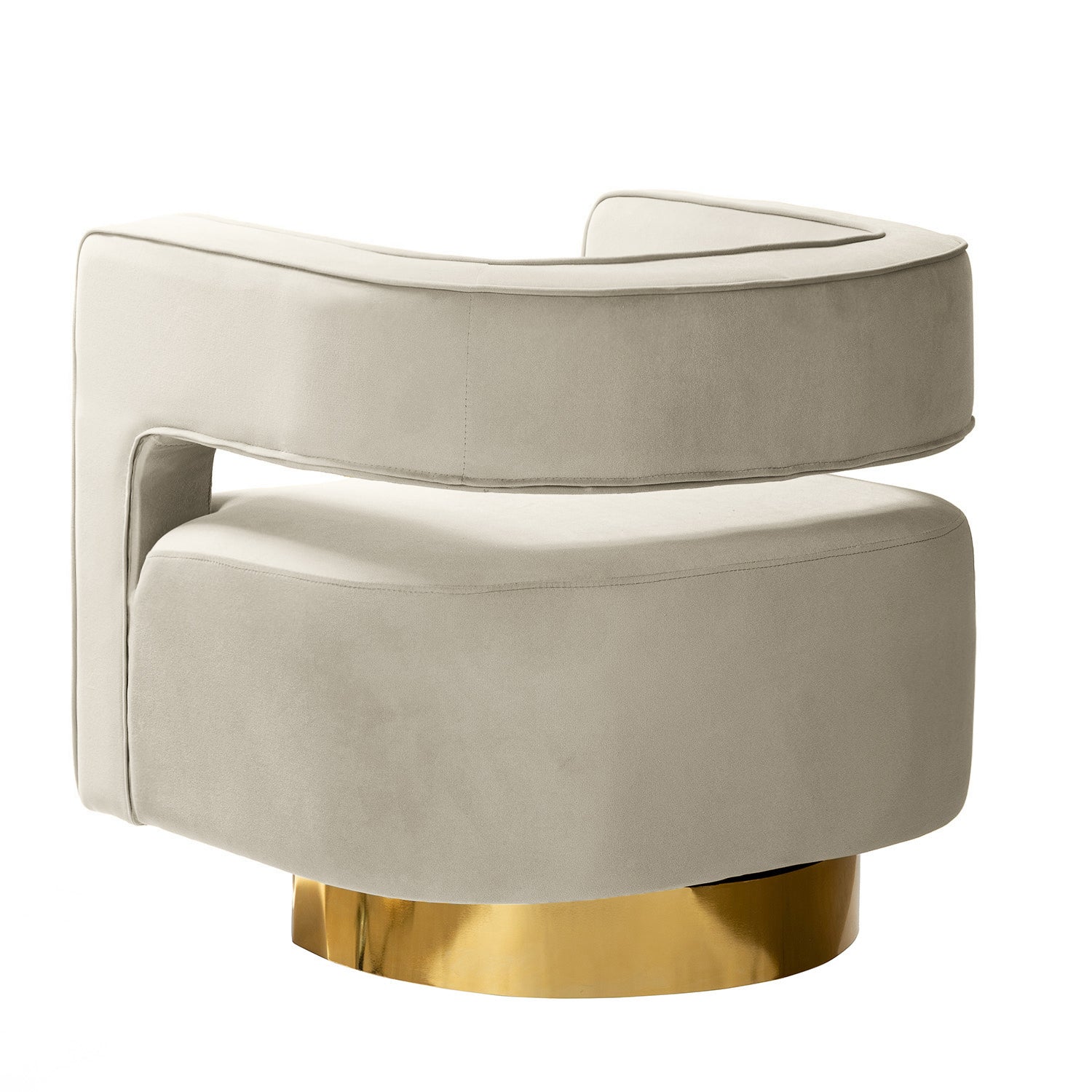 Blanca Swivel Barrel Chair in Tan