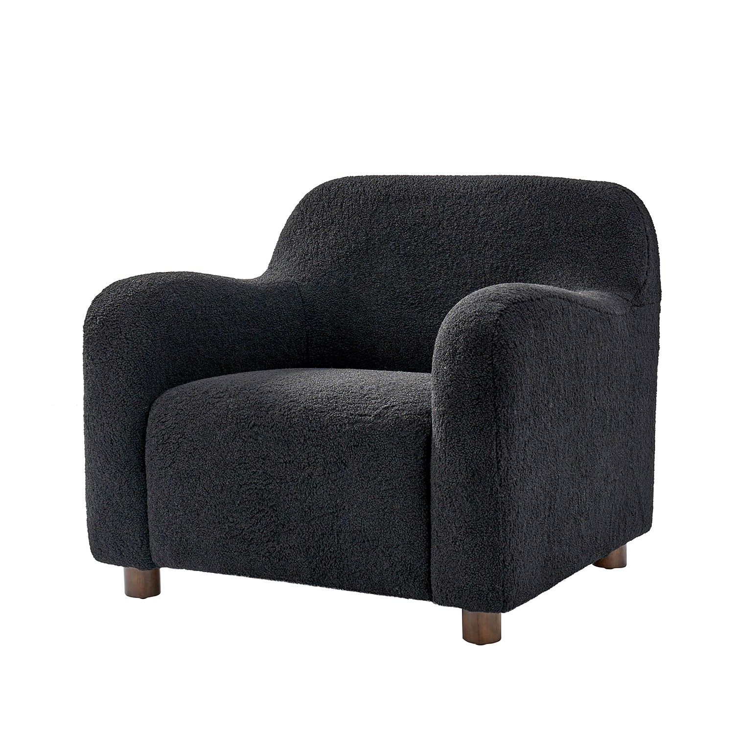 Bernie Boucle Upholstered Armchair in Black