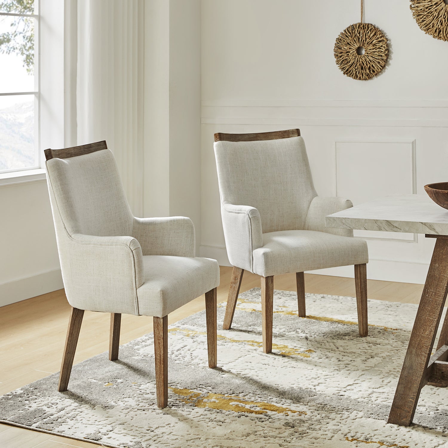 Albert Dining Chair Set of 2 in Ivory