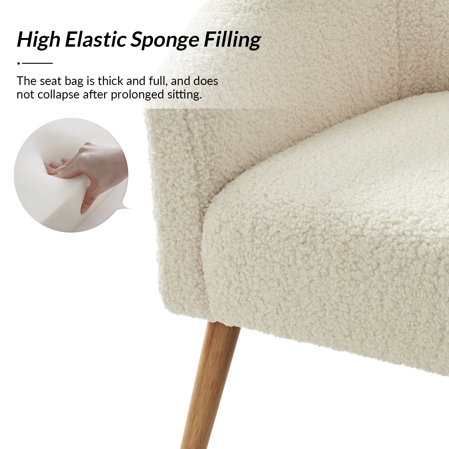 Nell Boucle Armchair in Ivory